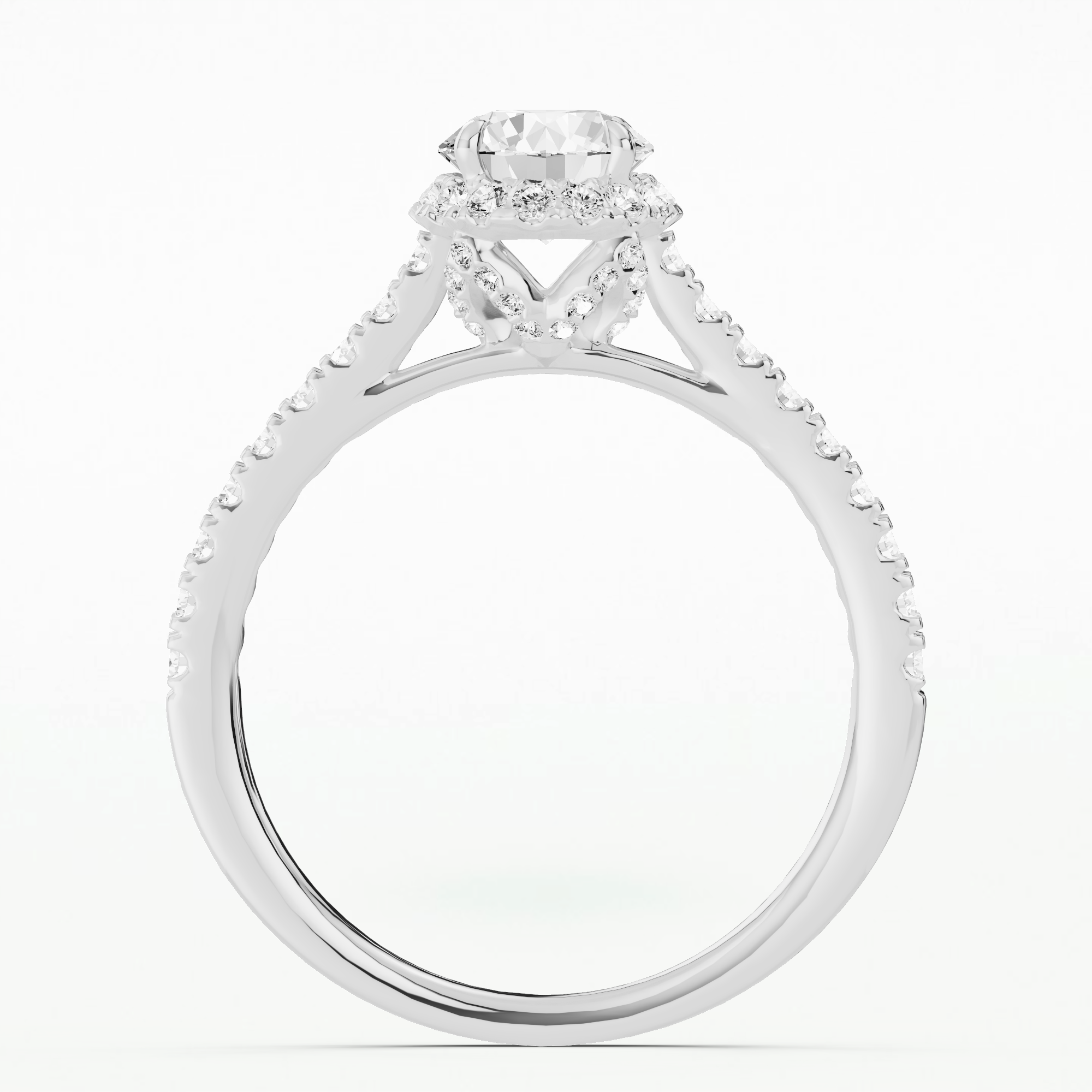 Shadow Halo Solitaire Ring-Round