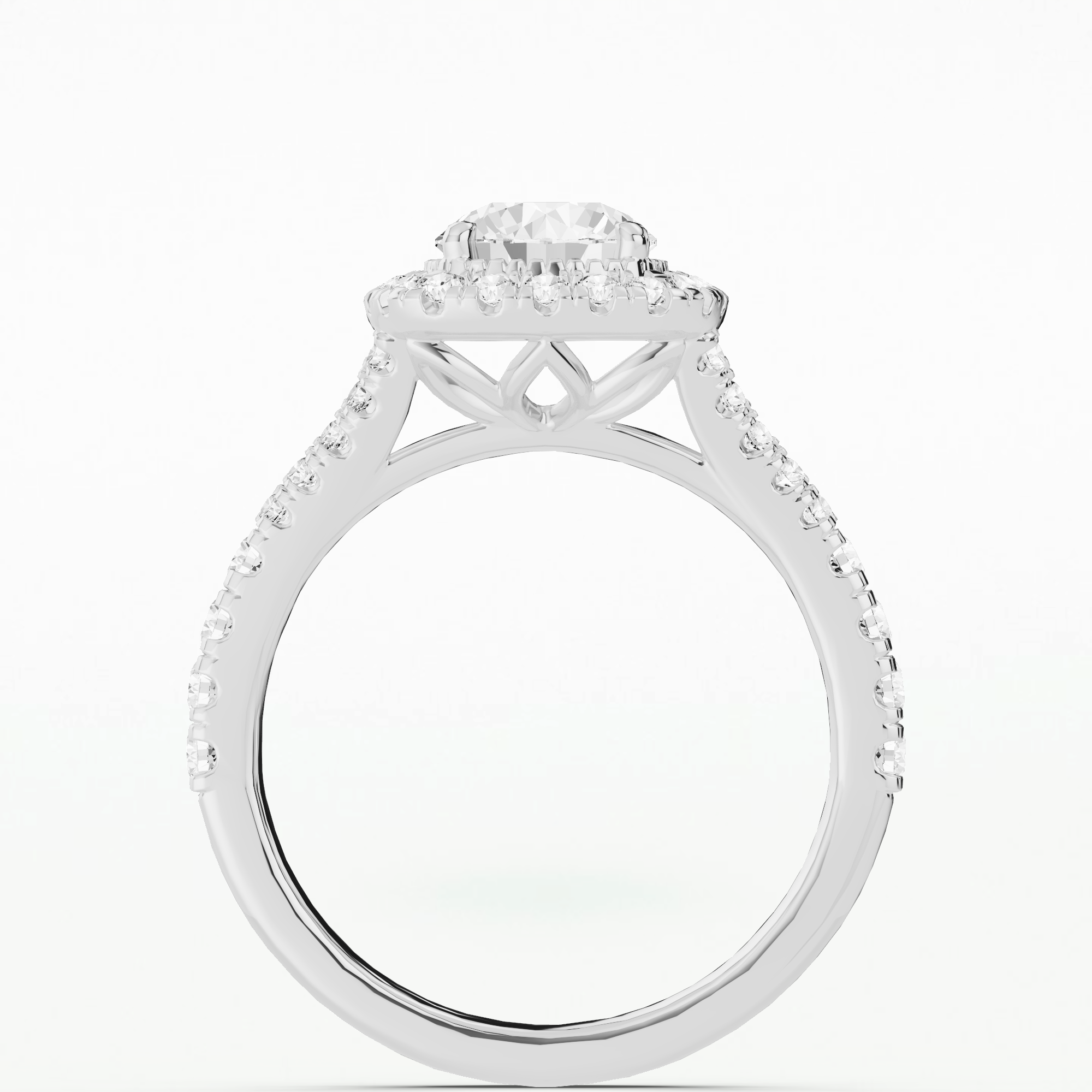 Vintage Tulip Solitaire Ring-Round