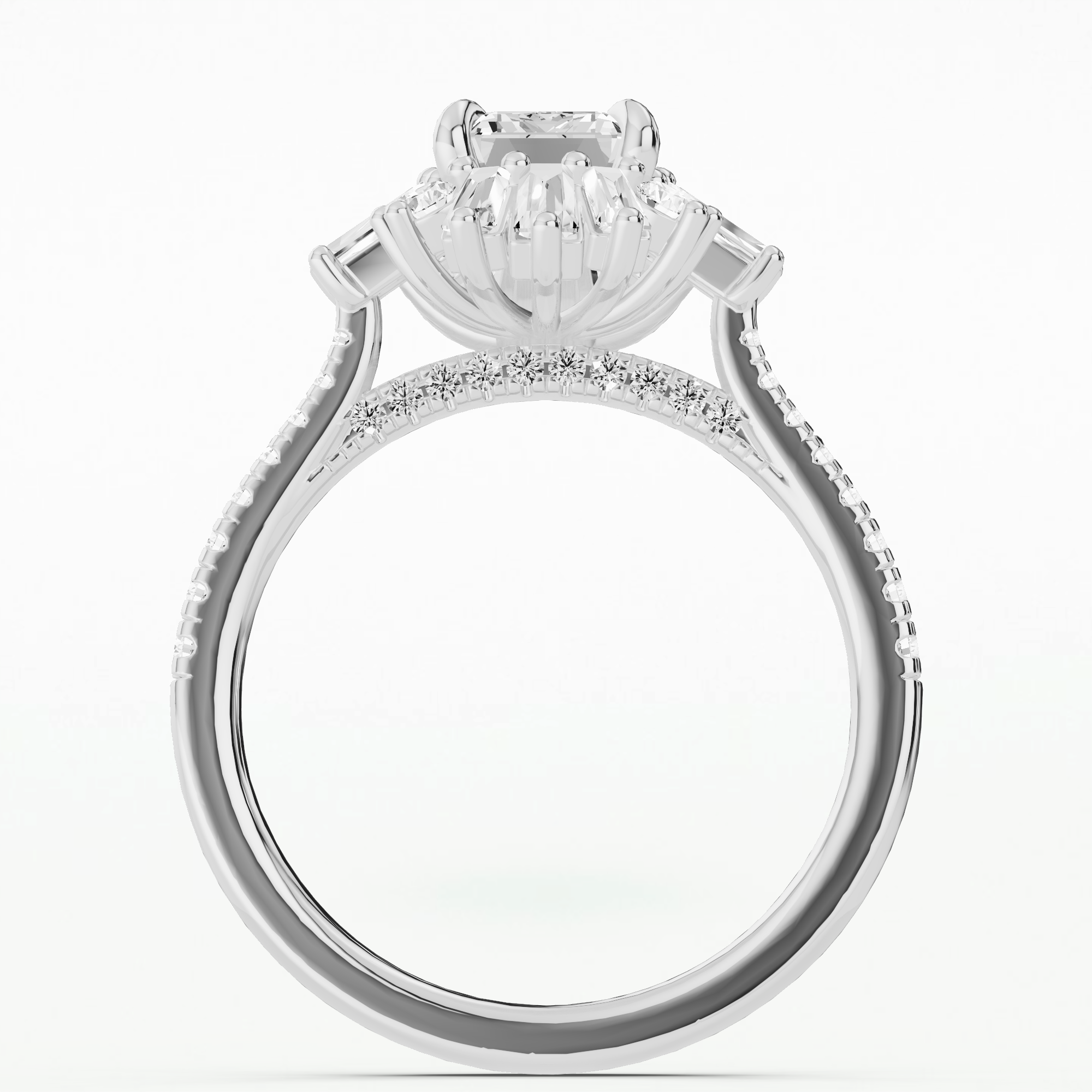 Dawn Solitaire Diamond Ring-Emerald Cut