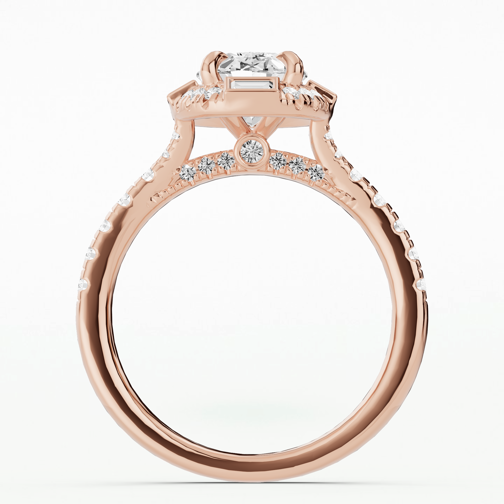 Halley's Comet Solitaire Diamond Ring-Oval