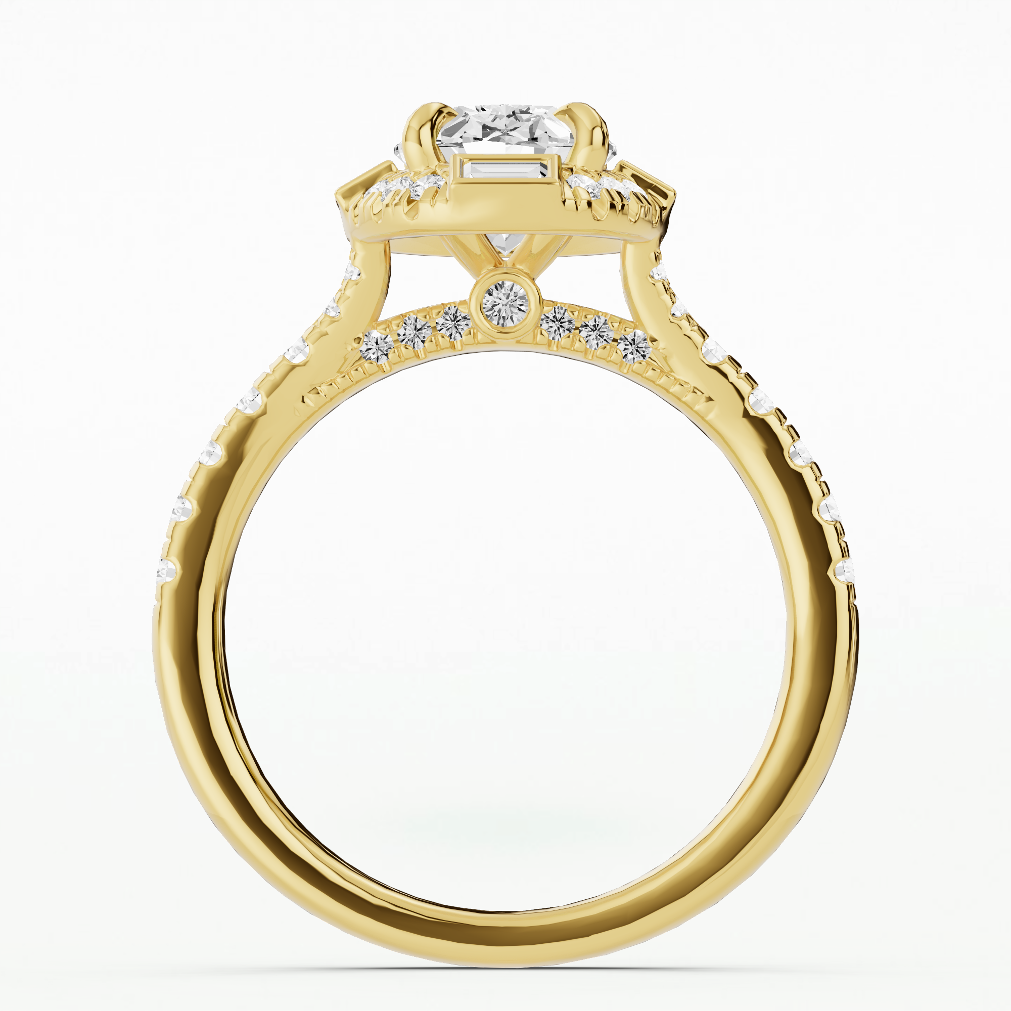 Halley's Comet Solitaire Diamond Ring-Oval