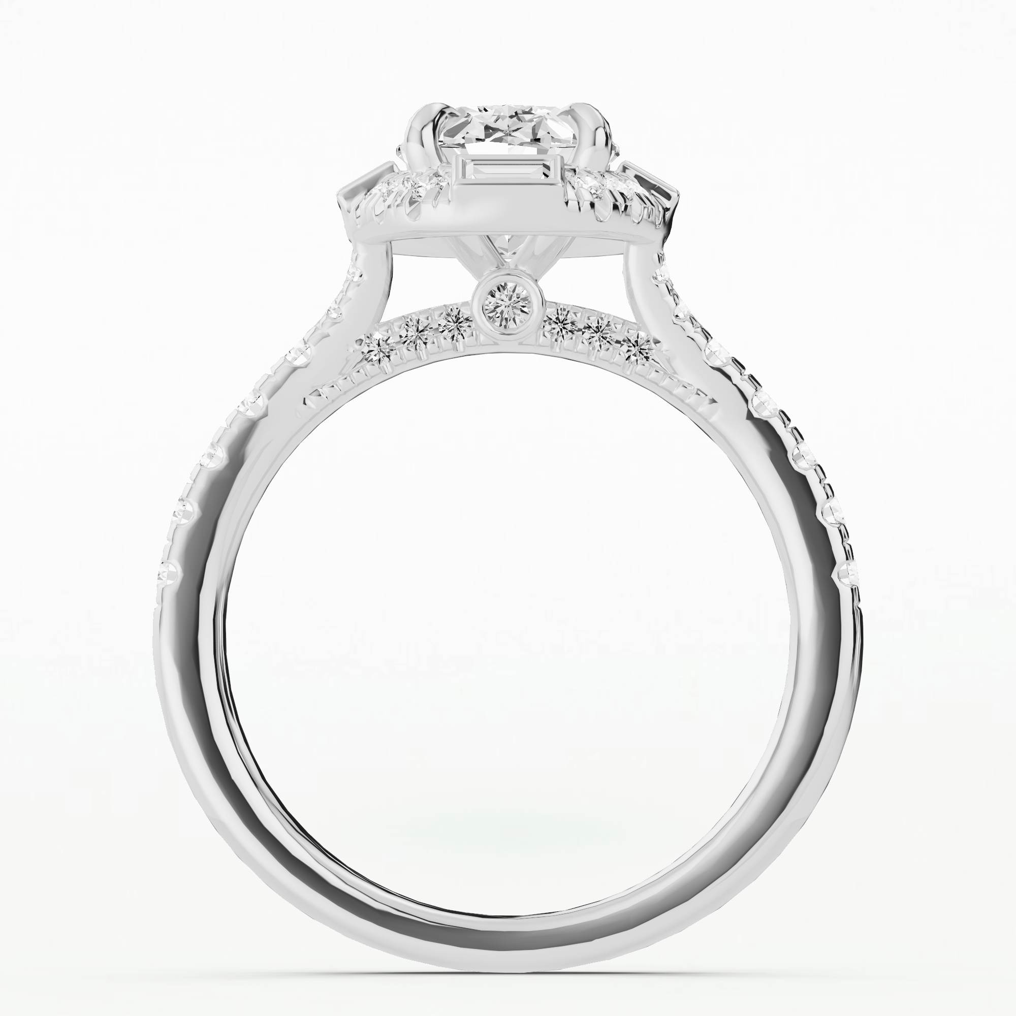 Halley's Comet Solitaire Diamond Ring-Oval