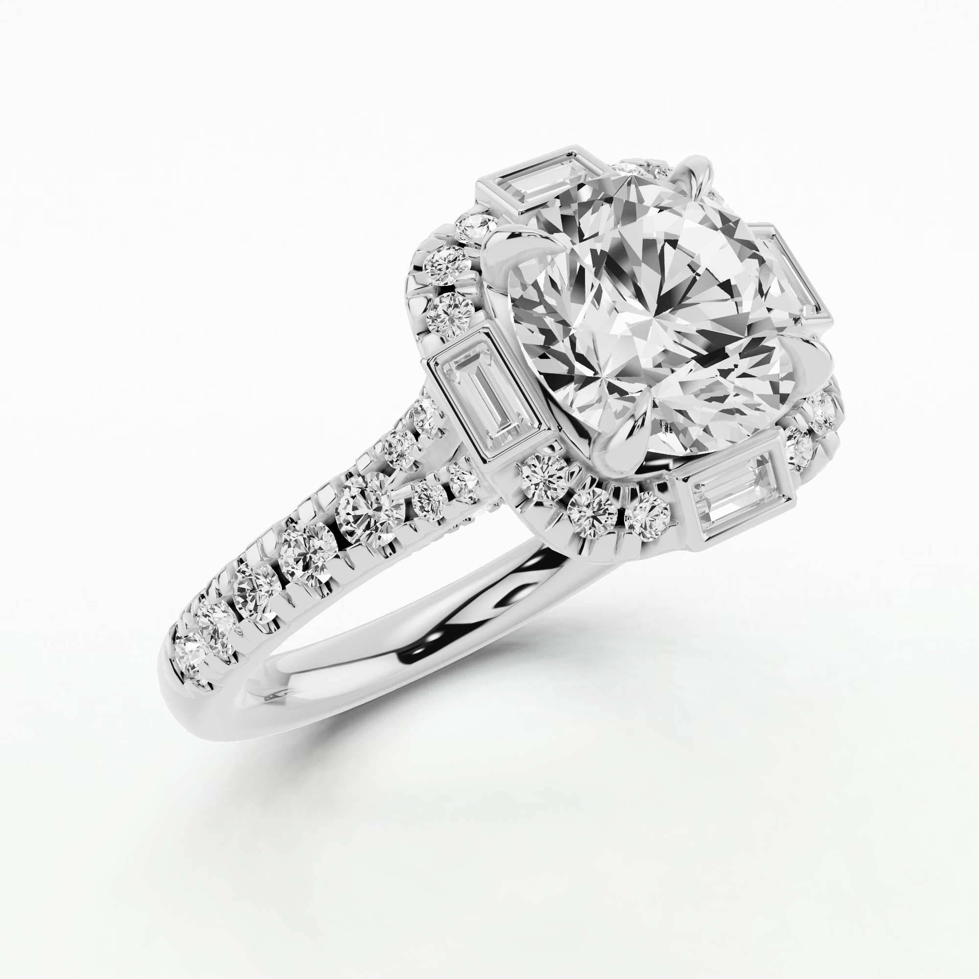 Halley's Comet Solitaire Diamond Ring-Round