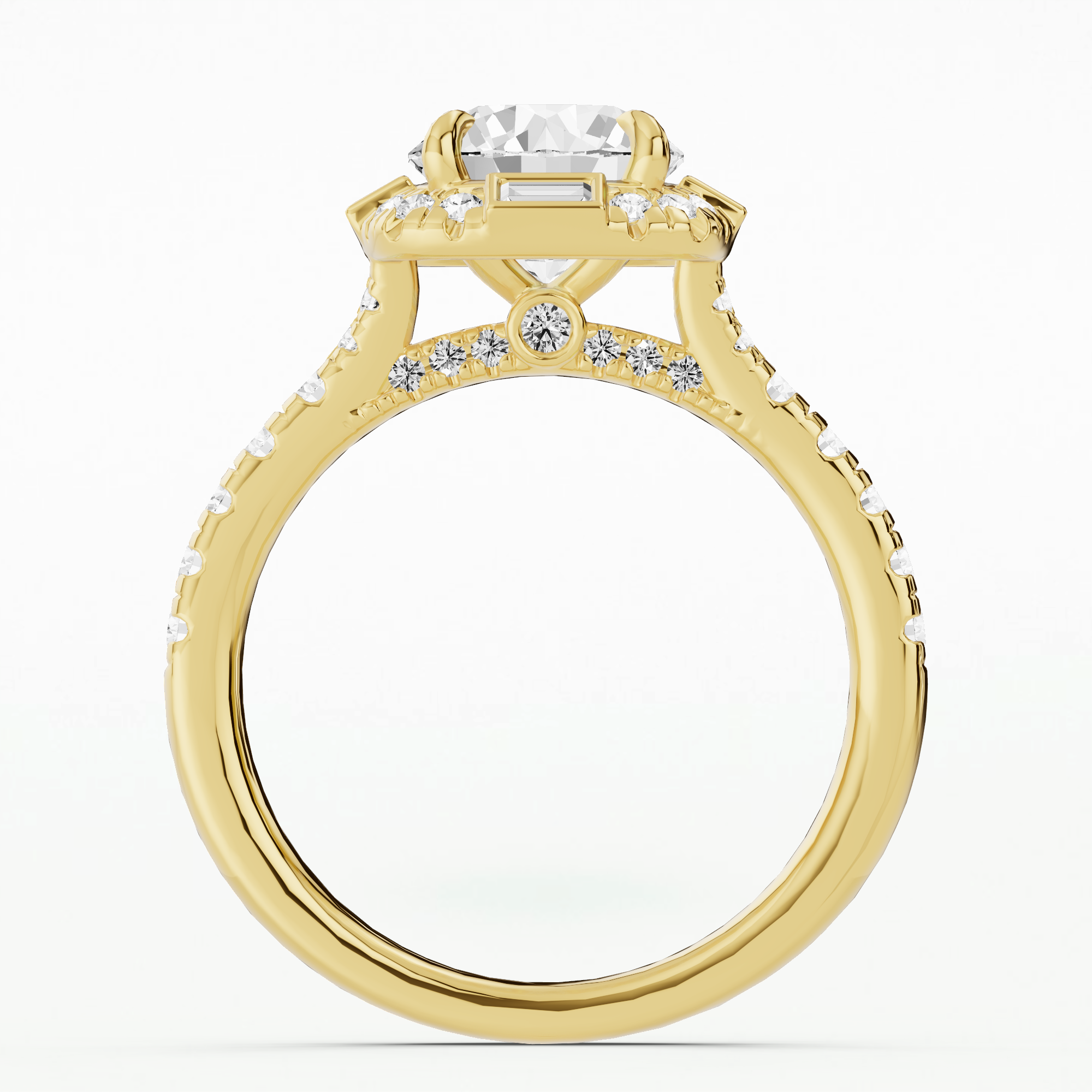 Halley's Comet Solitaire Diamond Ring-Round