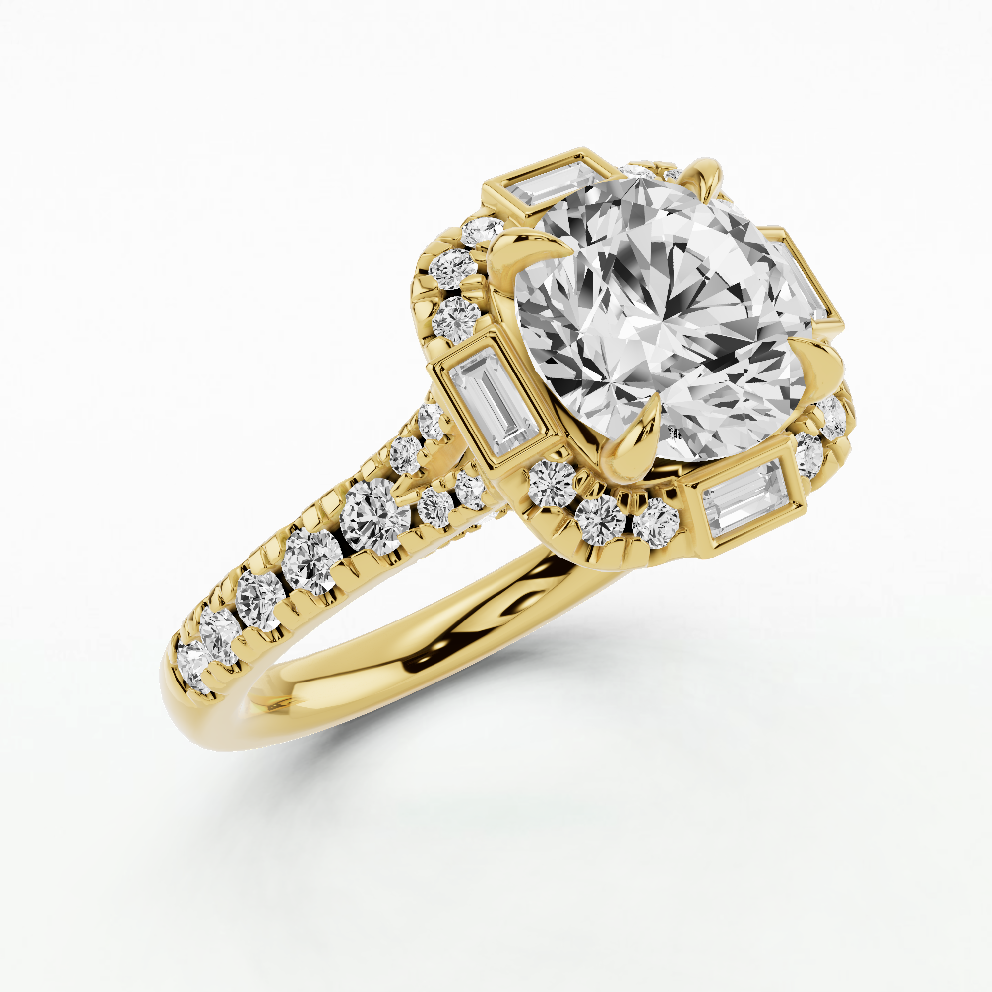 Halley's Comet Solitaire Diamond Ring-Round