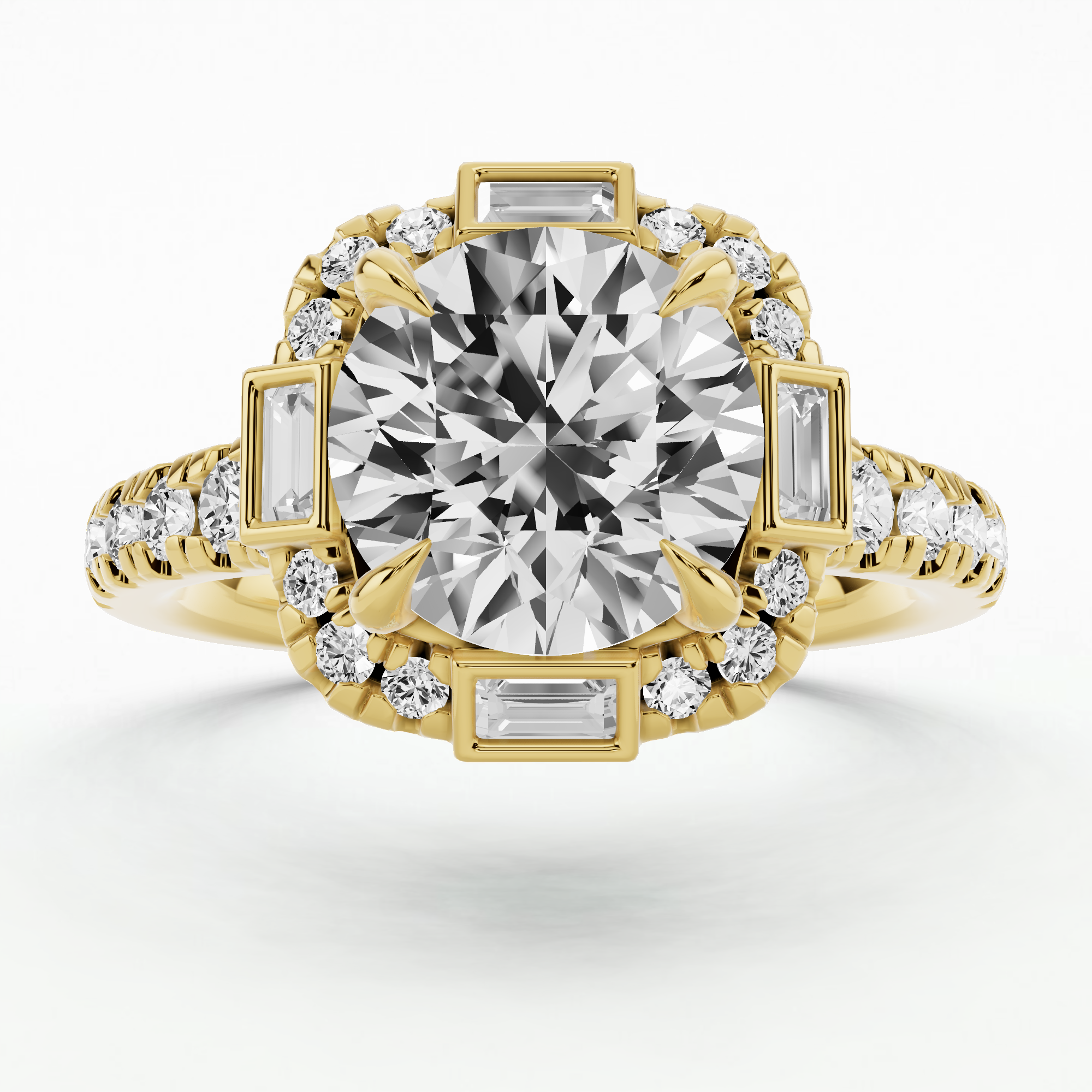 Halley's Comet Solitaire Diamond Ring-Round