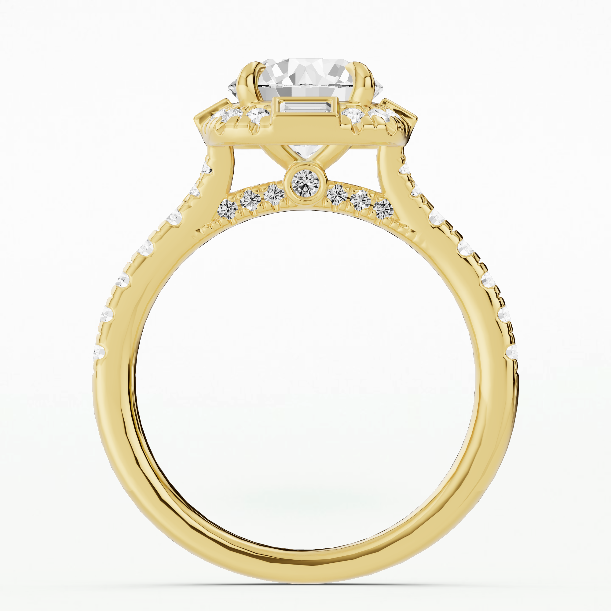 Halley's Comet Solitaire Diamond Ring-Round