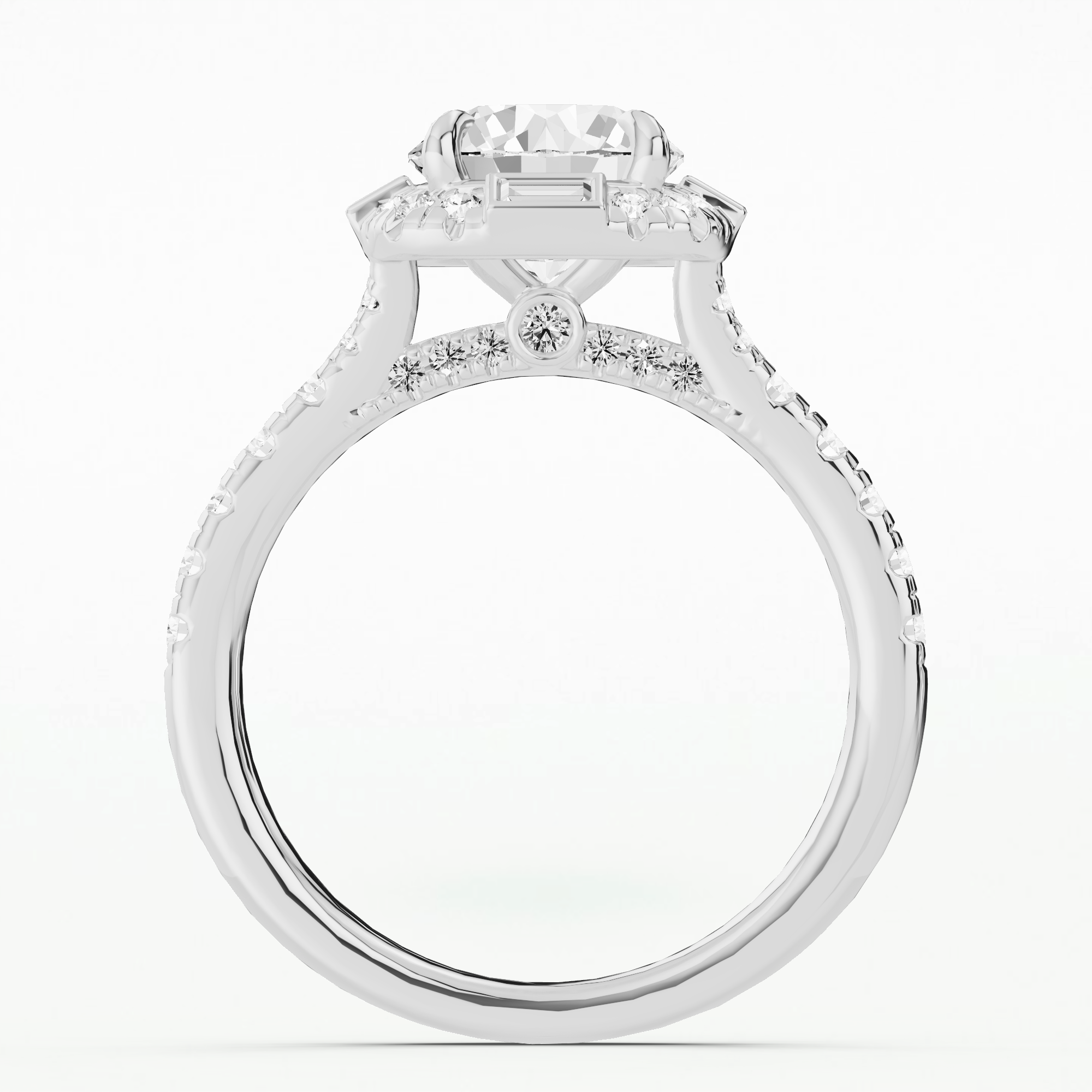 Halley's Comet Solitaire Diamond Ring-Round