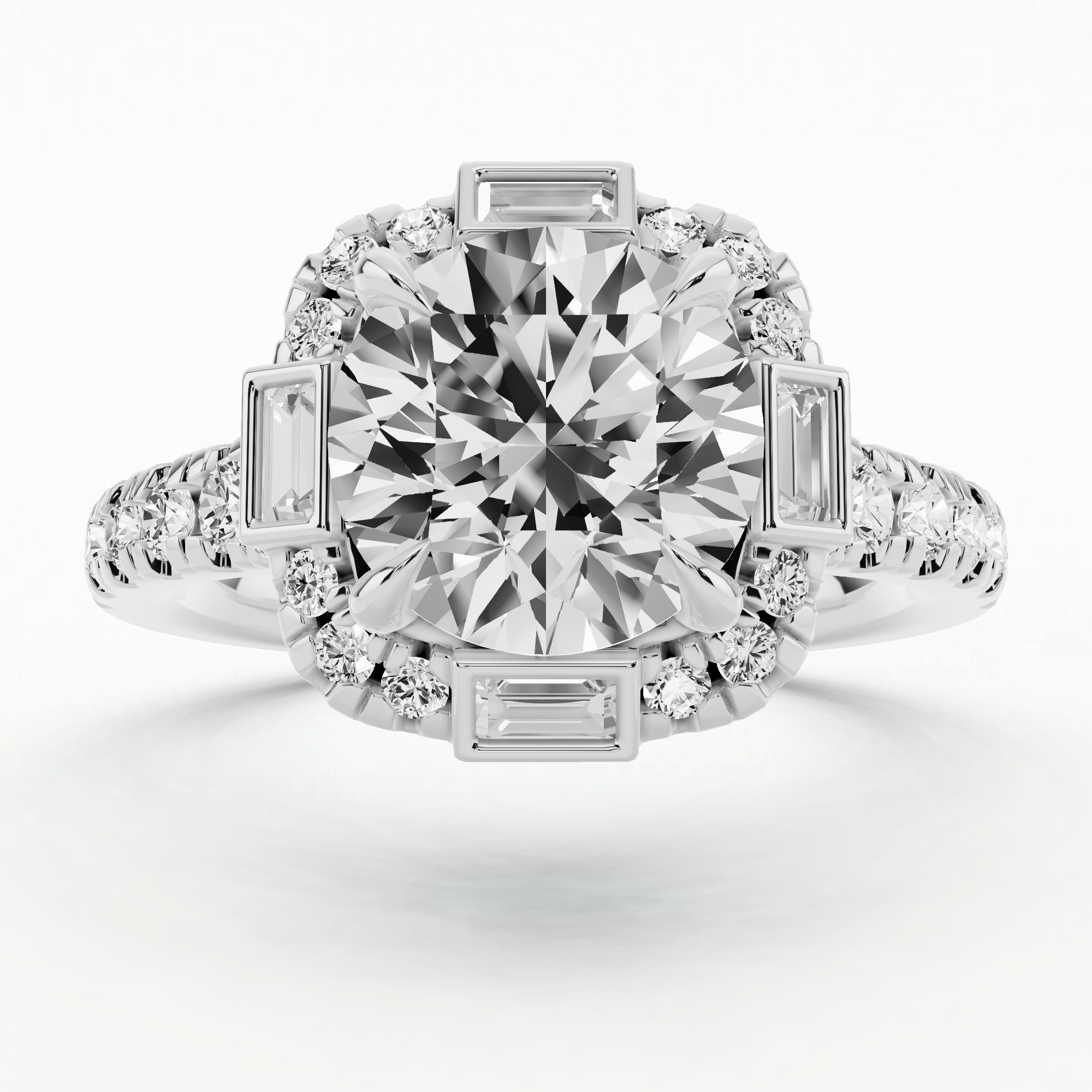 Halley's Comet Solitaire Diamond Ring-Round