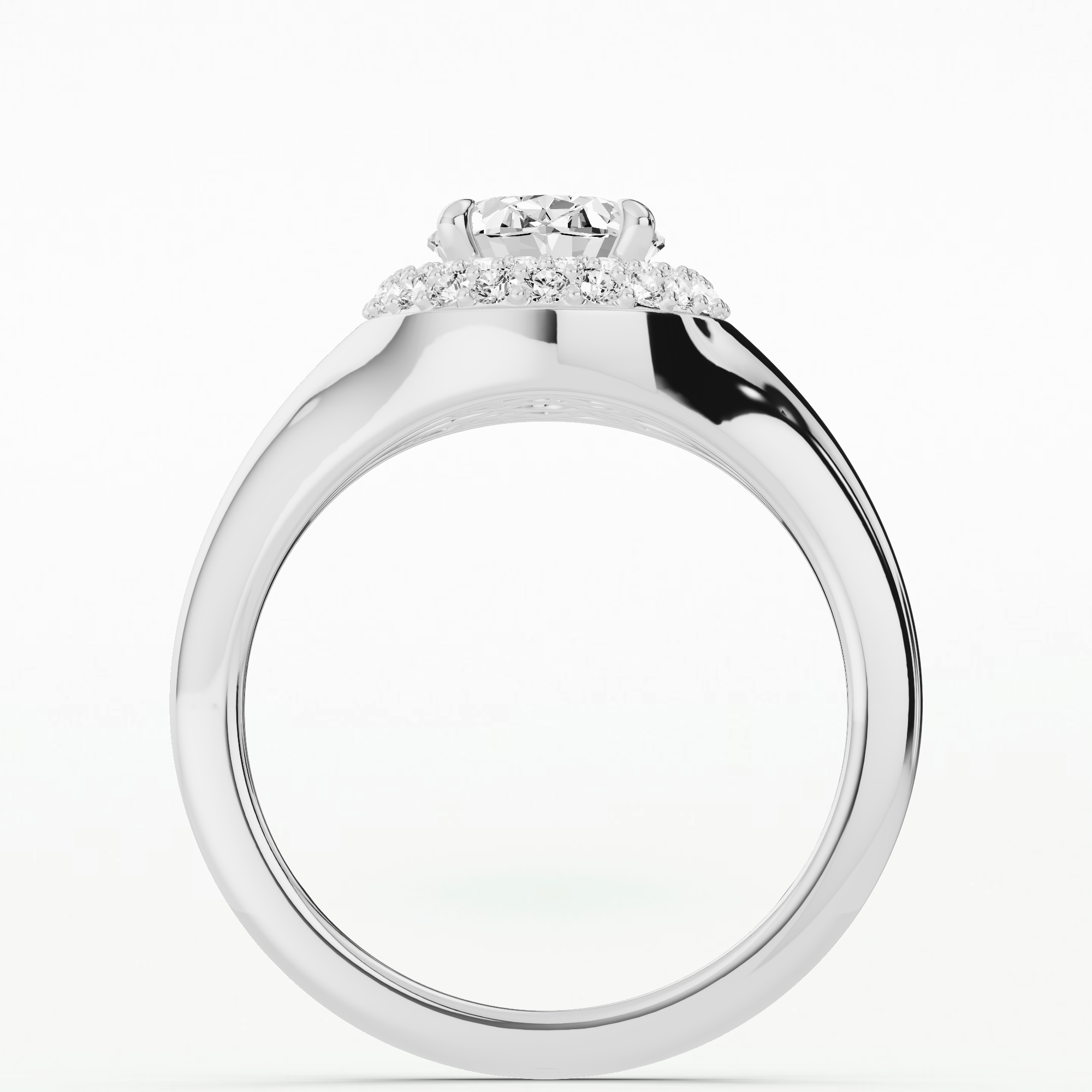 Olivia Halo Solitaire Diamond Ring-Multi Stone