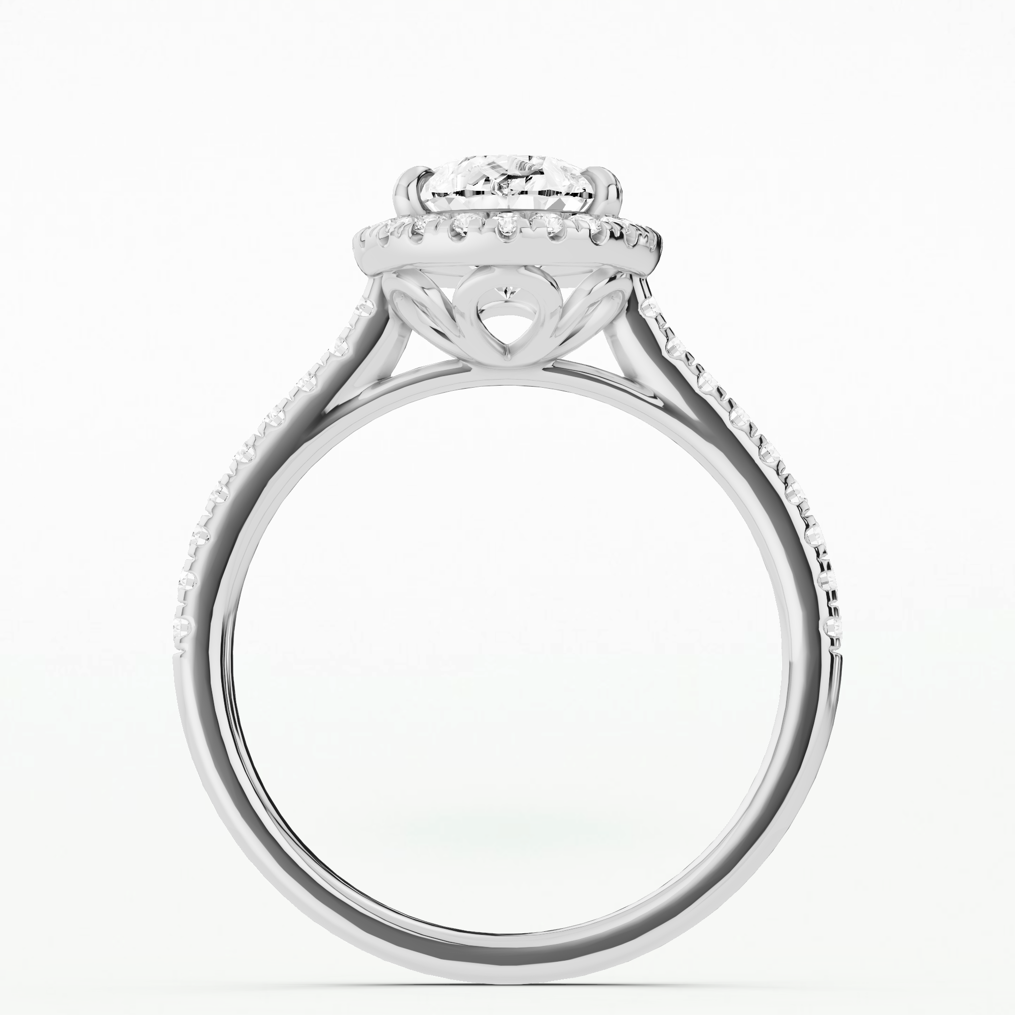 Marigold Halo Lab Grown Solitaire Diamond Ring - Pear