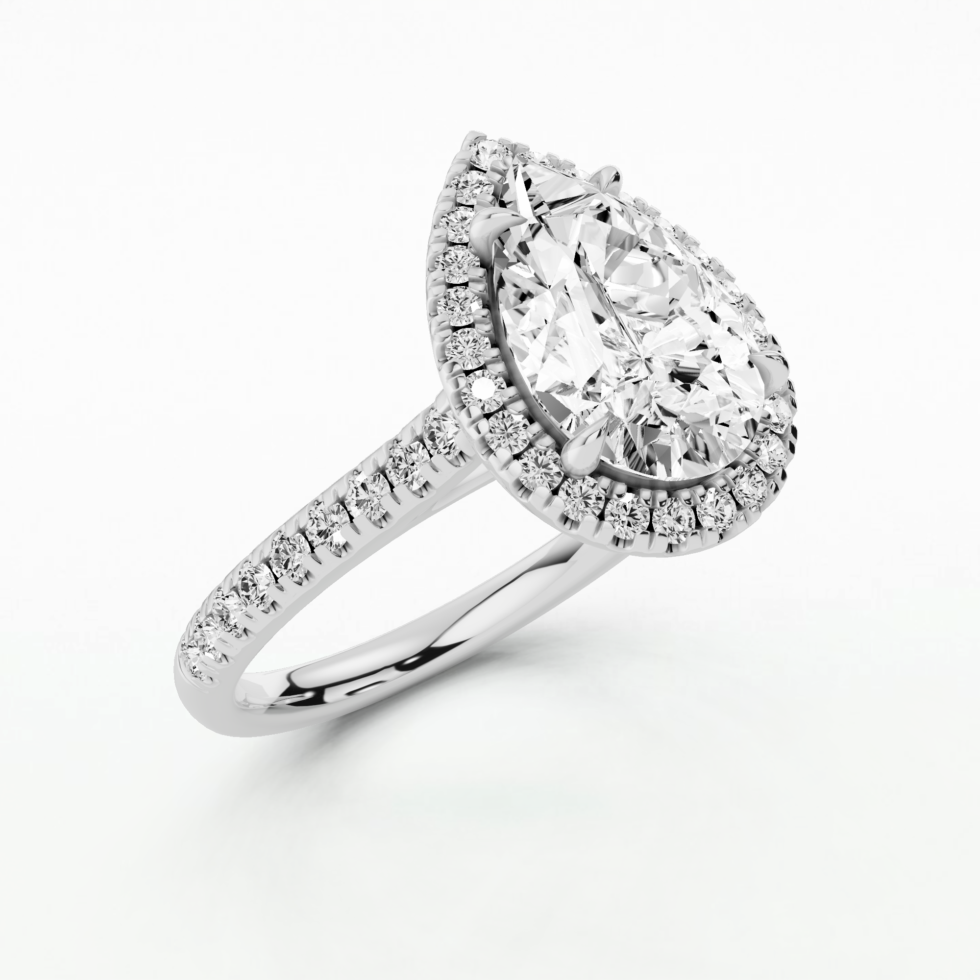 Marigold Halo Lab Grown Solitaire Diamond Ring - Pear