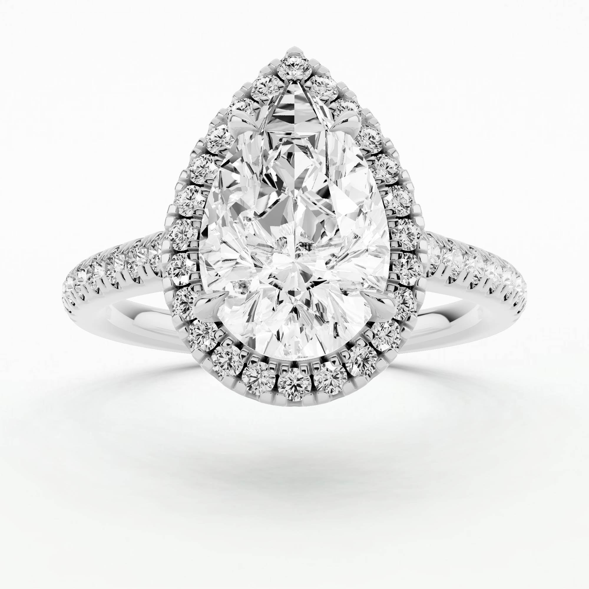 Marigold Halo Lab Grown Solitaire Diamond Ring - Pear