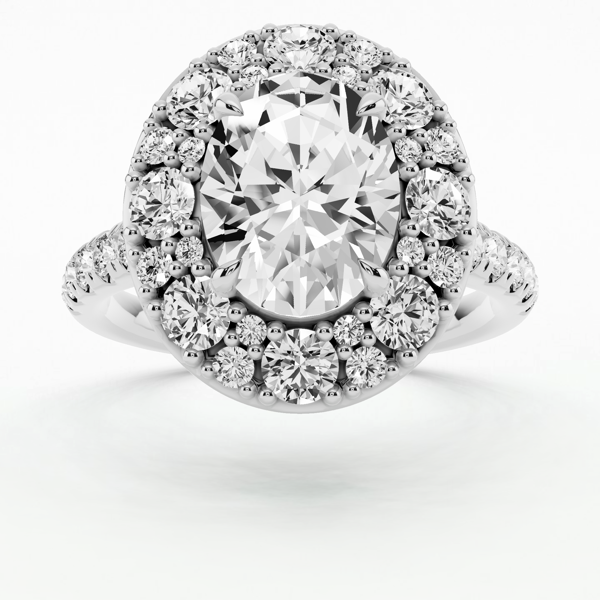 Halo Bloom Ring - Oval