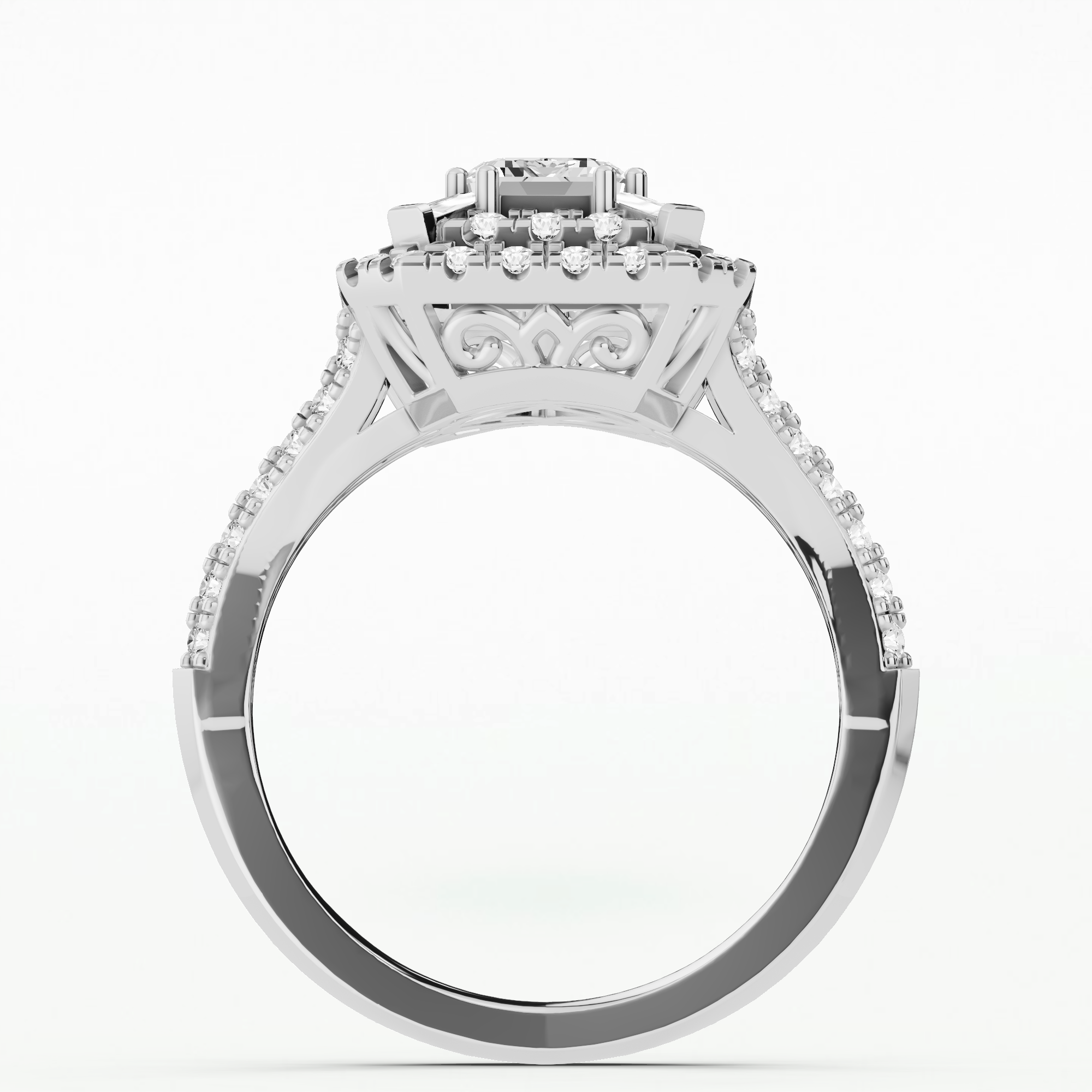 Celeste Crown Ring - Emerald Cut