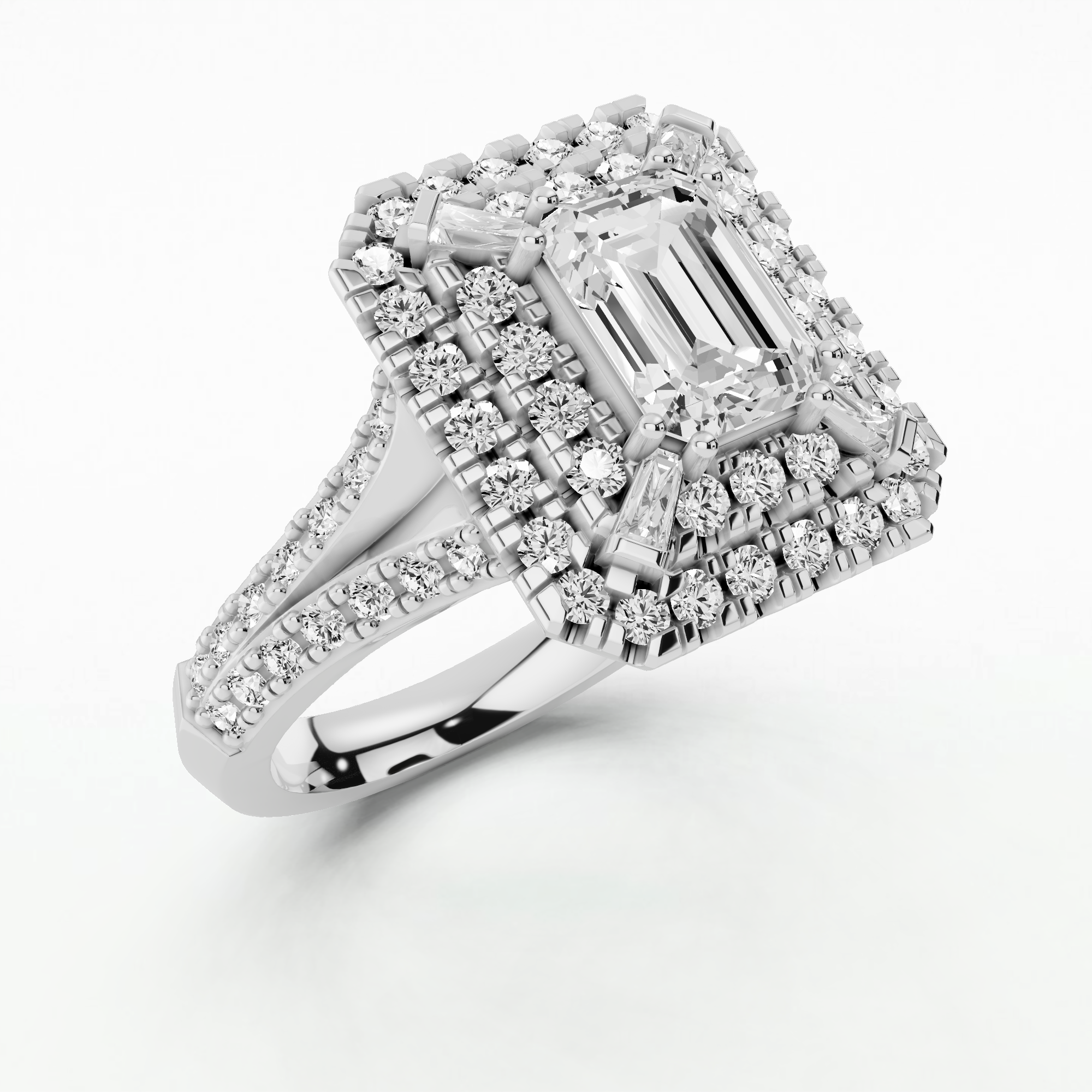 Celeste Crown Ring - Emerald Cut