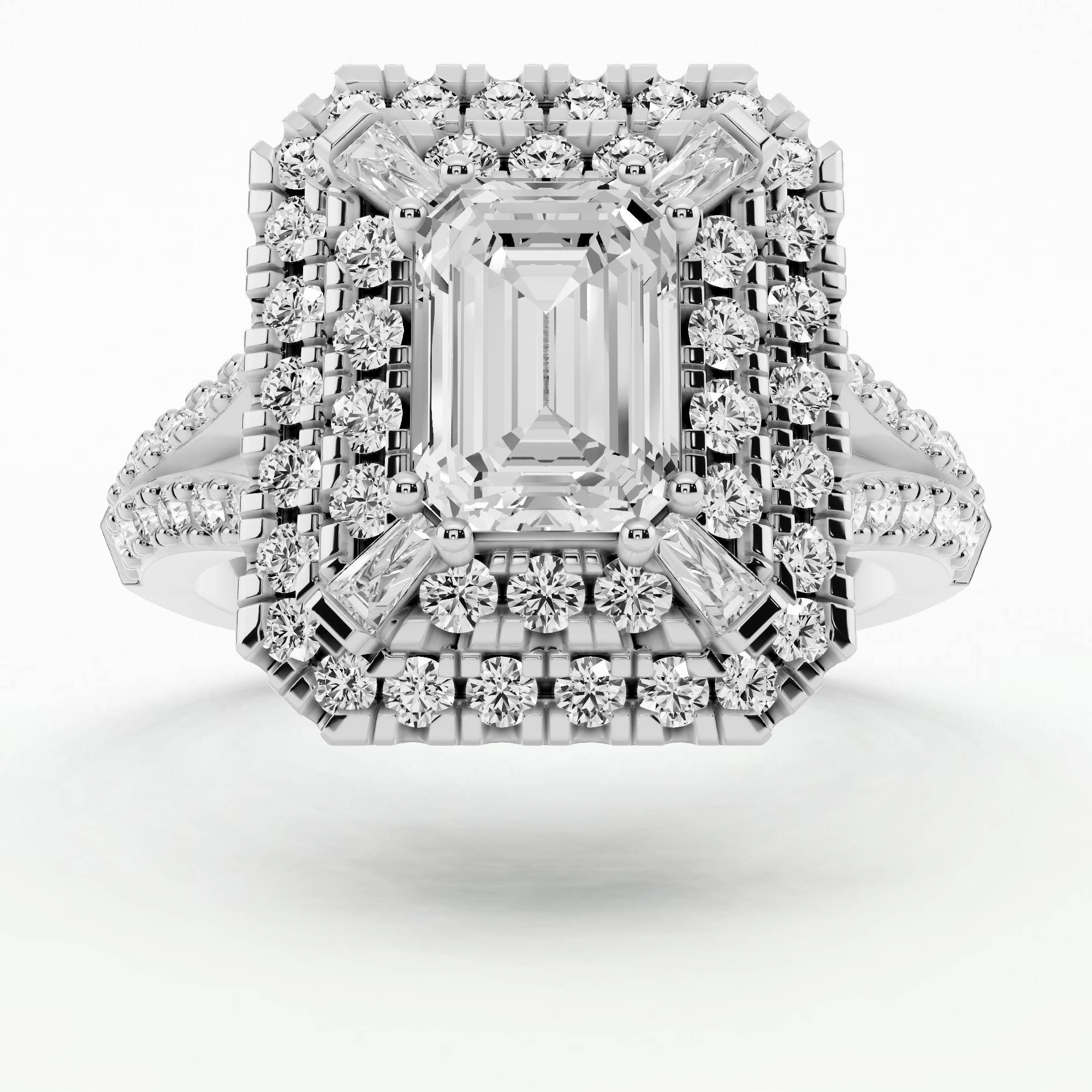 Celeste Crown Ring - Emerald Cut