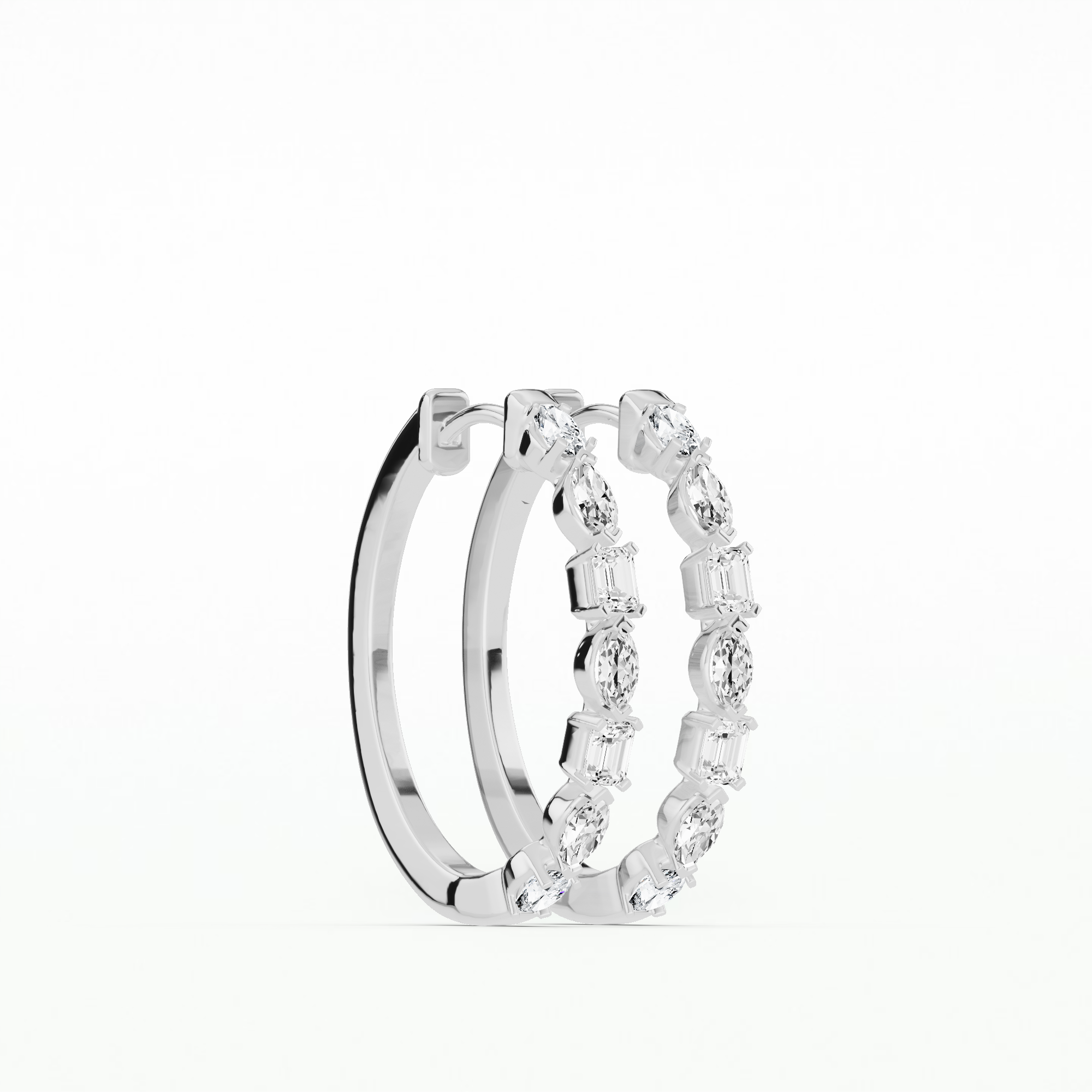 Emma Lab Grown Diamond Hoops-Multi Stone