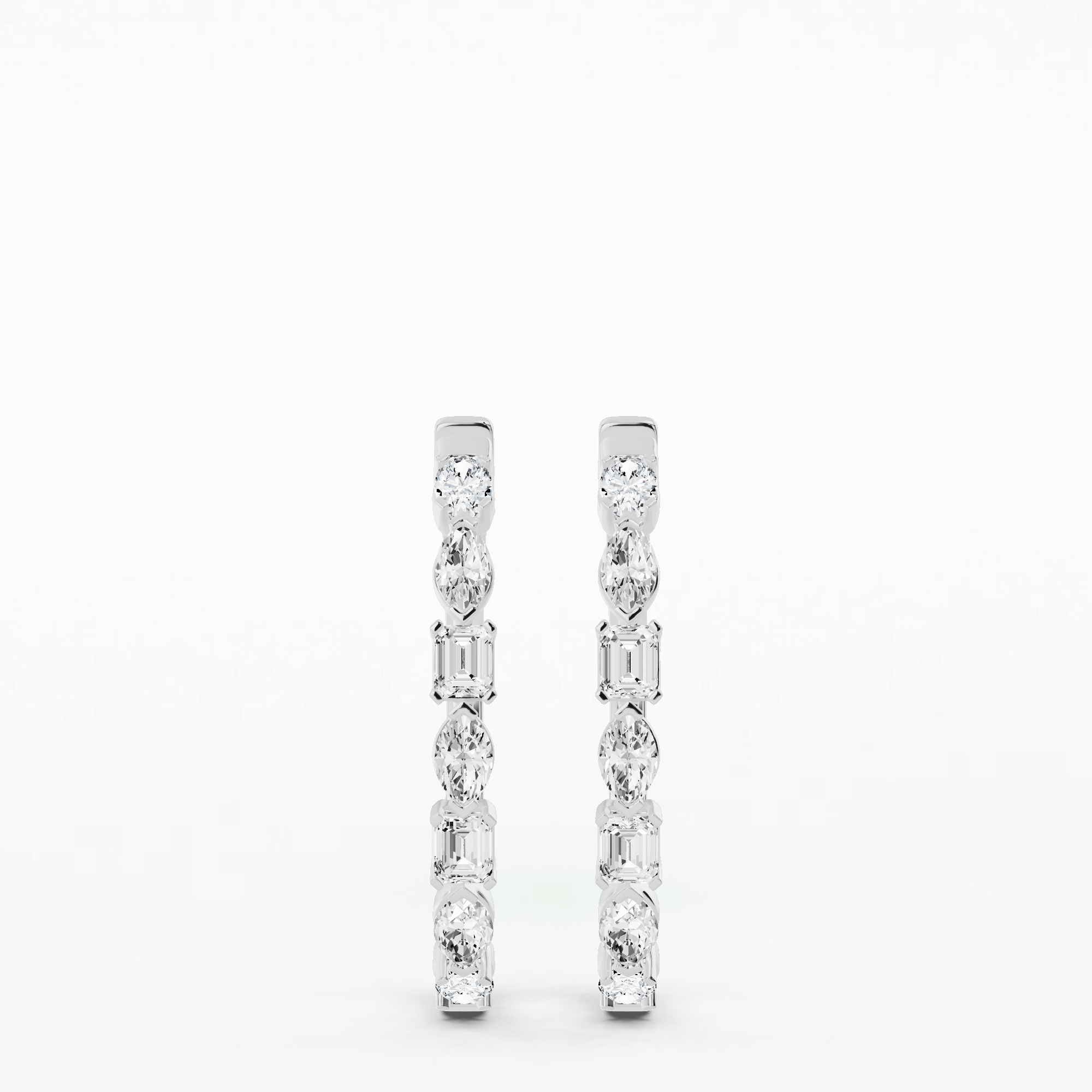 Emma Lab Grown Diamond Hoops-Multi Stone