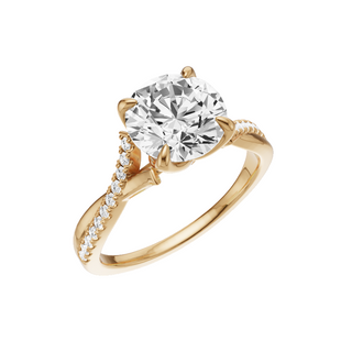 White Smoke Crossover 18kt Engagement Ring, with a 2ct Round Lab Grown Diamond Solitaire, in a Tulip Setting