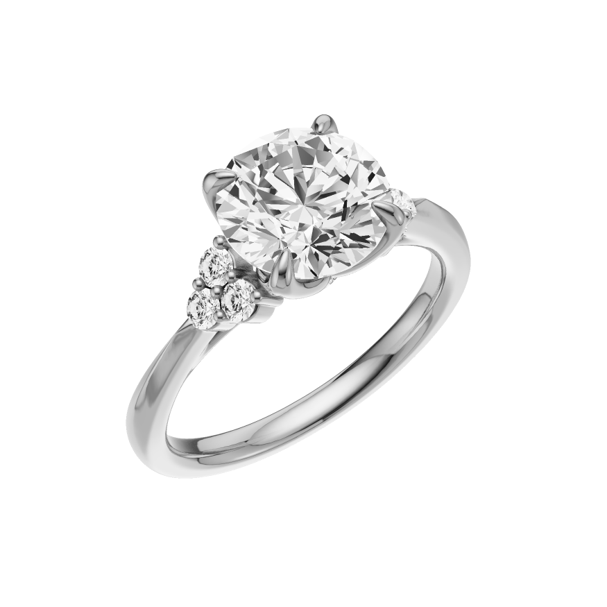 Buy Trinity Knife Edge 14kt Engagement Ring, with a 2.23 Round Lab ...