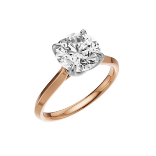Light Gray Knife Edge 18kt Engagement Ring, with a 2ct Round Lab Grown Diamond Solitaire, in a Tulip Setting