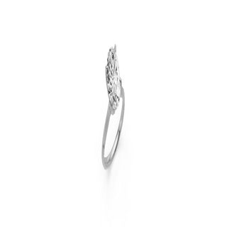 Light Gray Knife Edge 18kt Engagement Ring, with a 3ct Oval Lab Grown Diamond Solitaire, in a Tulip Setting