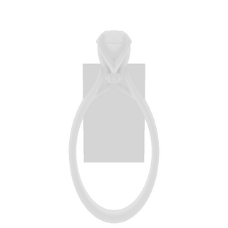 White Smoke Knife Edge 14kt Engagement Ring, with a 2.05ct Oval Lab Grown Diamond Solitaire, in a Tulip Setting