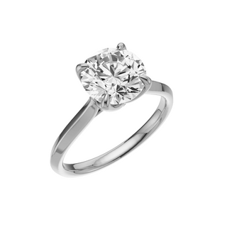White Smoke Knife Edge 14kt Engagement Ring, with a 2.05ct Princess Lab Grown Diamond Solitaire, in a Tulip Setting
