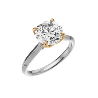 Knife Edge 14kt Engagement Ring, with a 2.05ct Round Lab Grown Diamond Solitaire, in a Tulip Setting