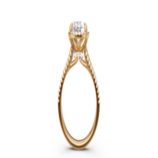 White Smoke Knife Edge 14kt Engagement Ring, with a 2.05ct Round Lab Grown Diamond Solitaire, in a Tulip Setting
