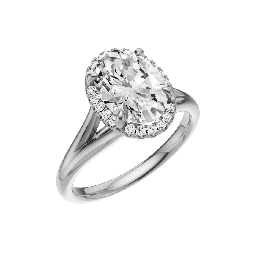 Buy Split Detail - Plain PL Engagement Ring, with a 2ct Oval Lab Grown ...