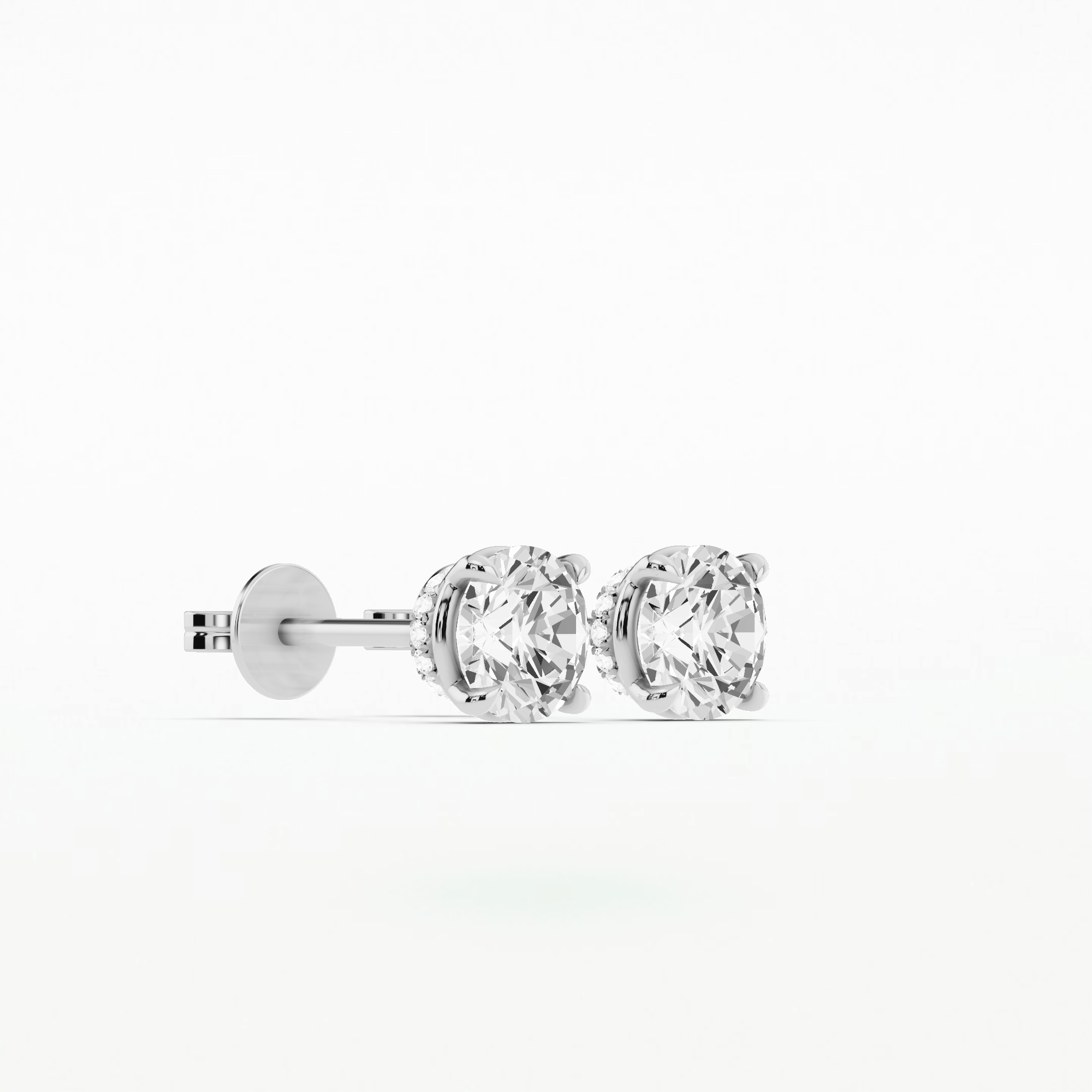 Hidden Halo Solitaire Studs - Round