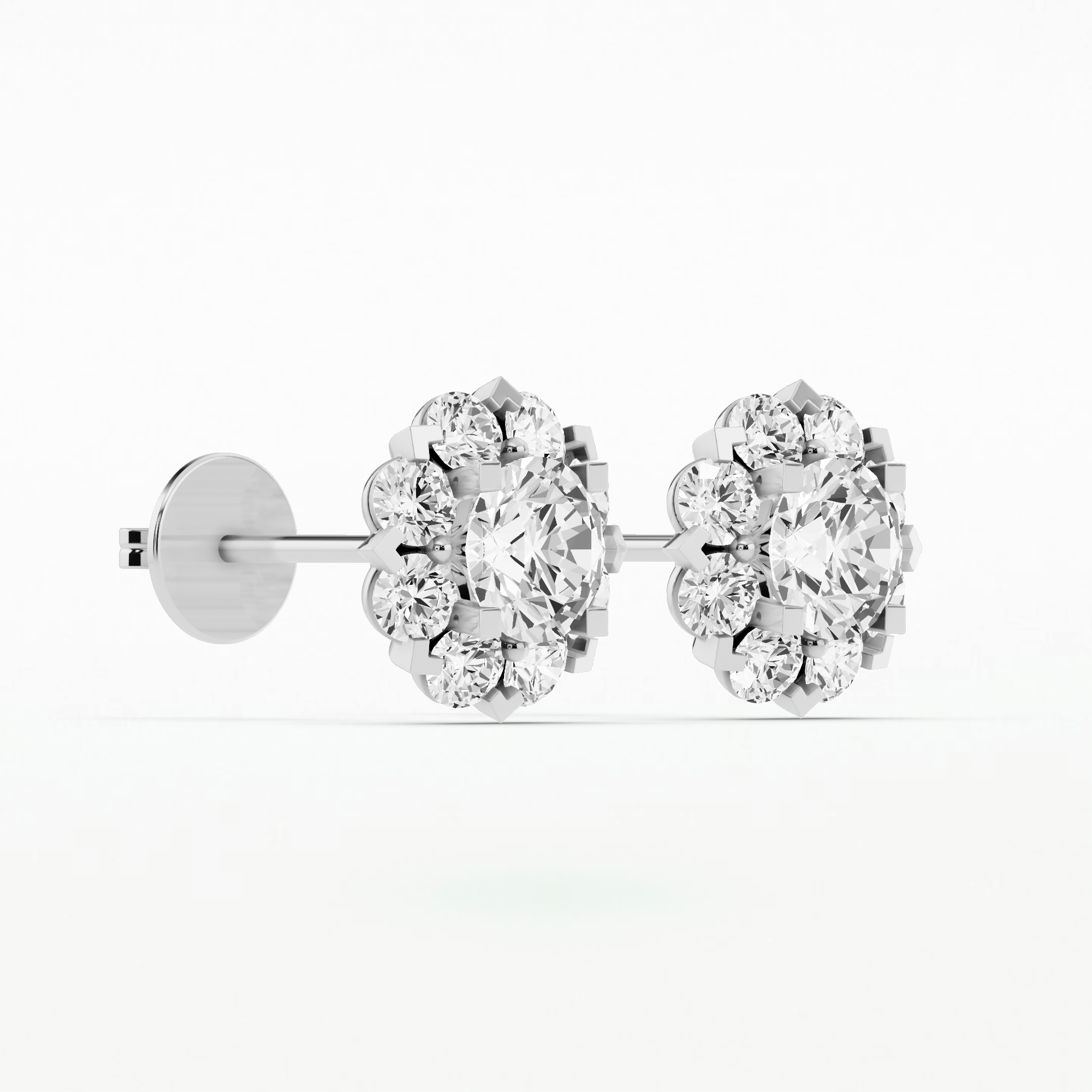 Iris Solitaire Diamond Studs-Round