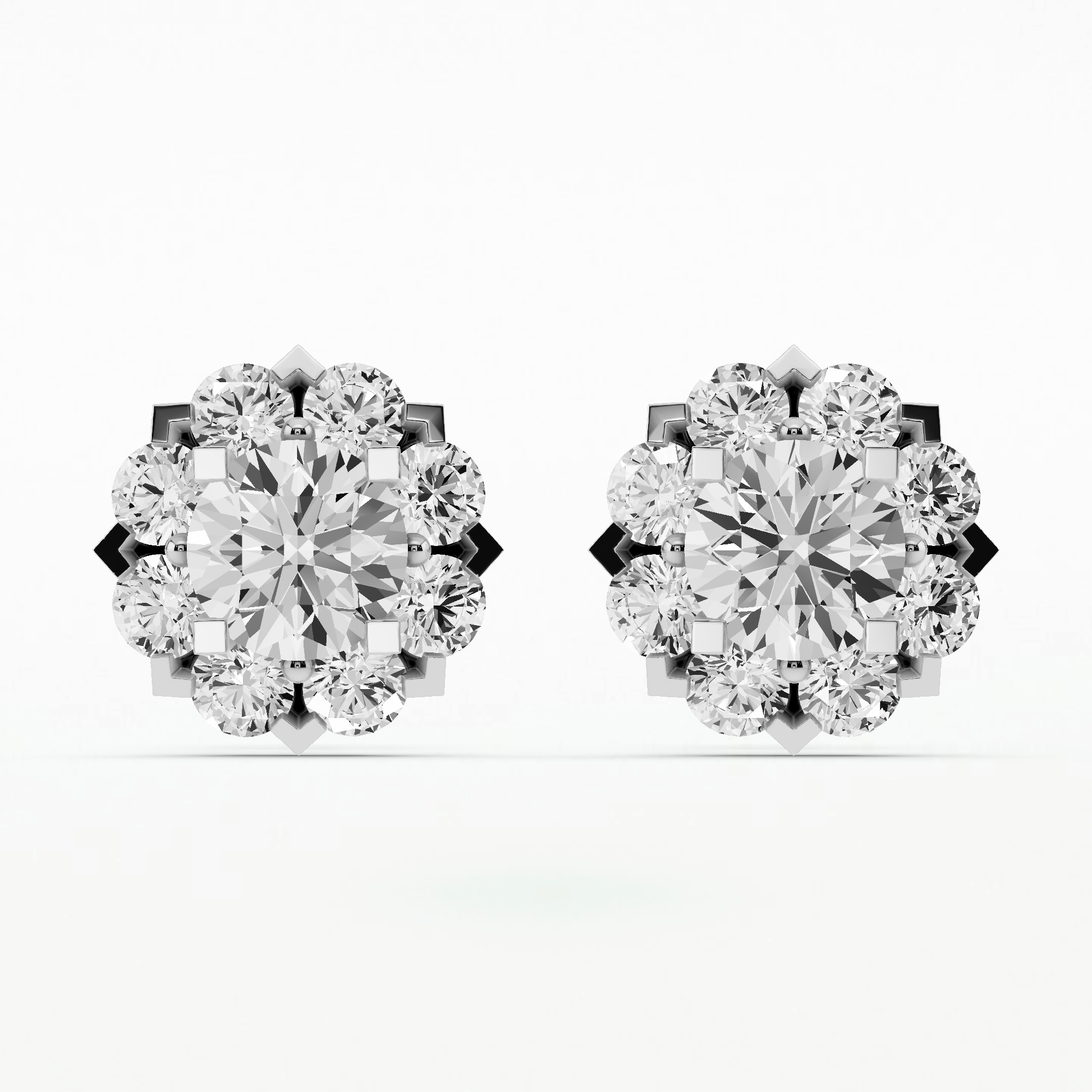 Iris Solitaire Diamond Studs-Round