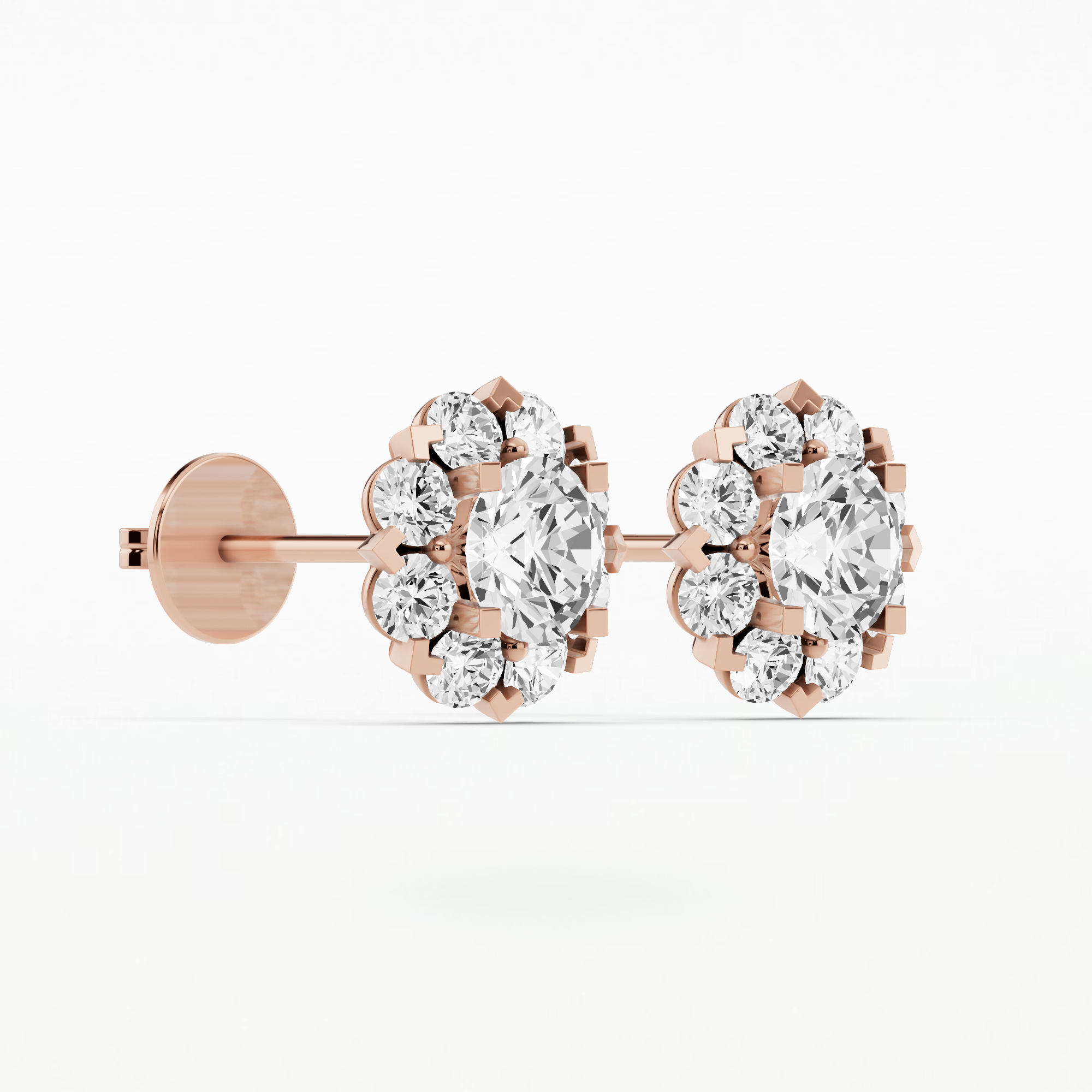 Iris Solitaire Diamond Studs-Round