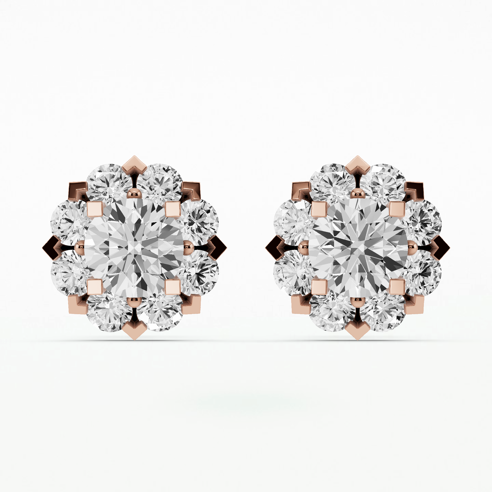 Iris Solitaire Diamond Studs-Round