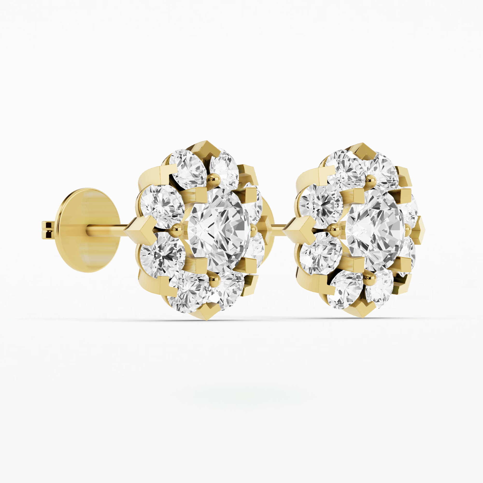 Iris Solitaire Diamond Studs-Round
