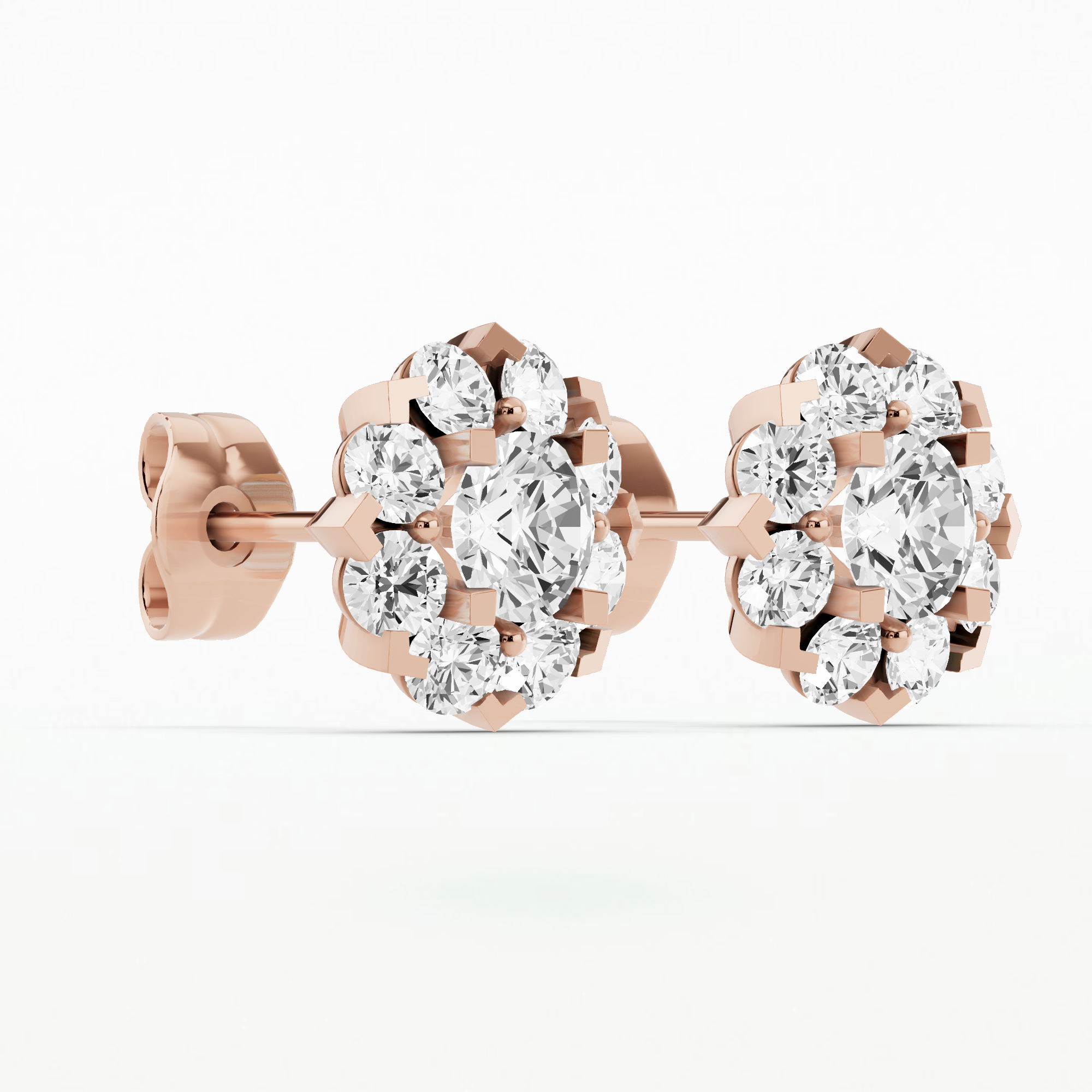 Iris Solitaire Diamond Studs - Round