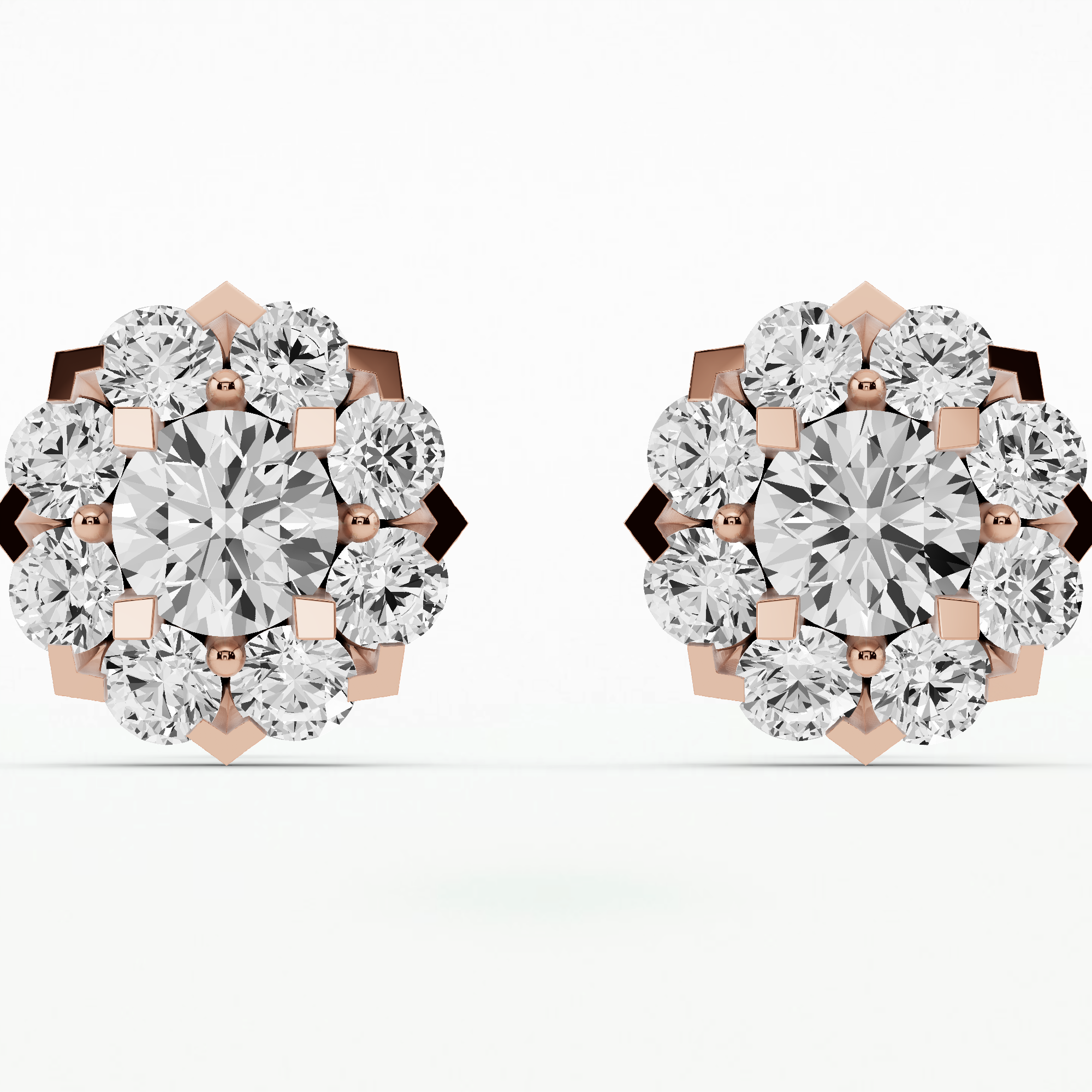 Iris Solitaire Diamond Studs - Round