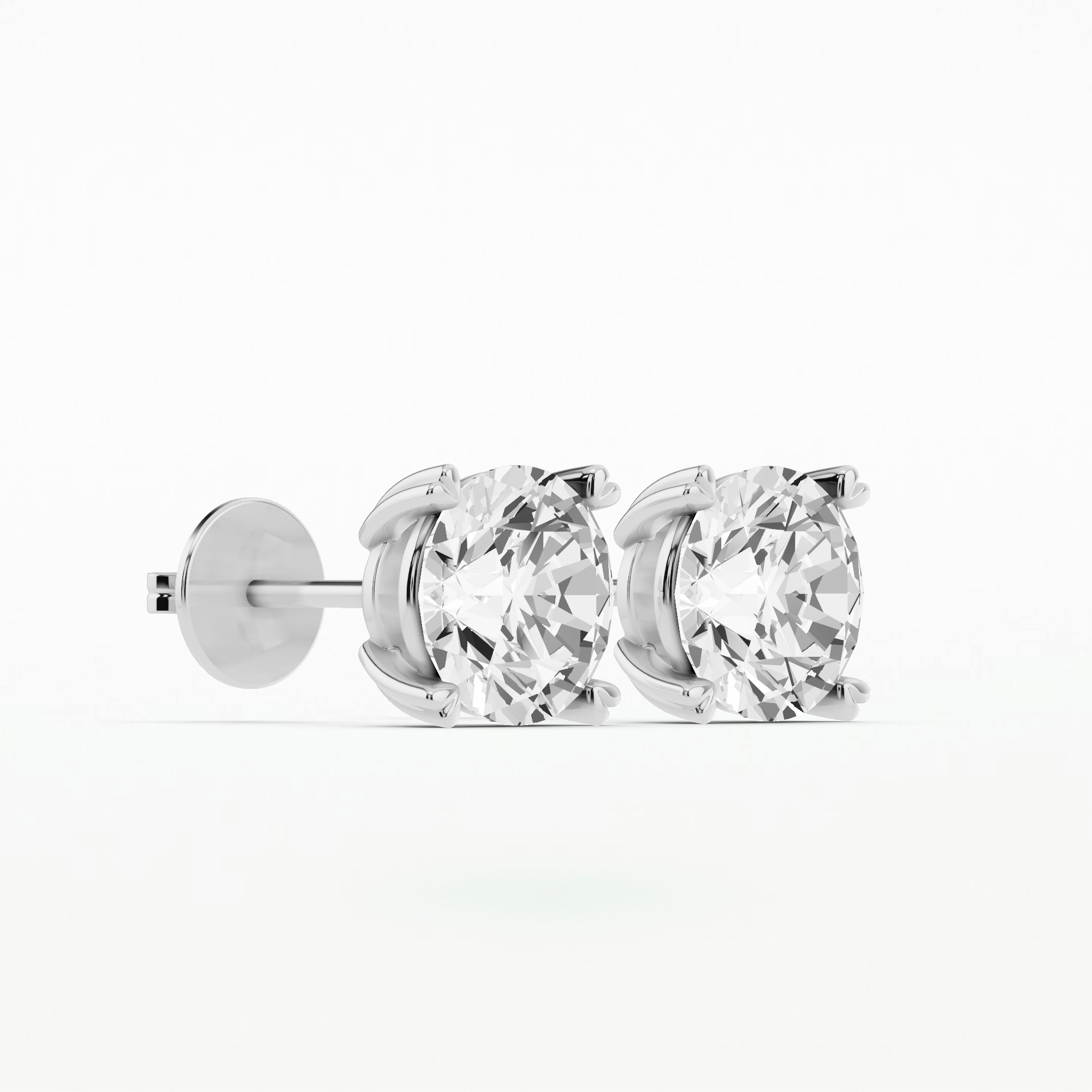Orion Heart-Prong Diamond Stud Earrings-Round