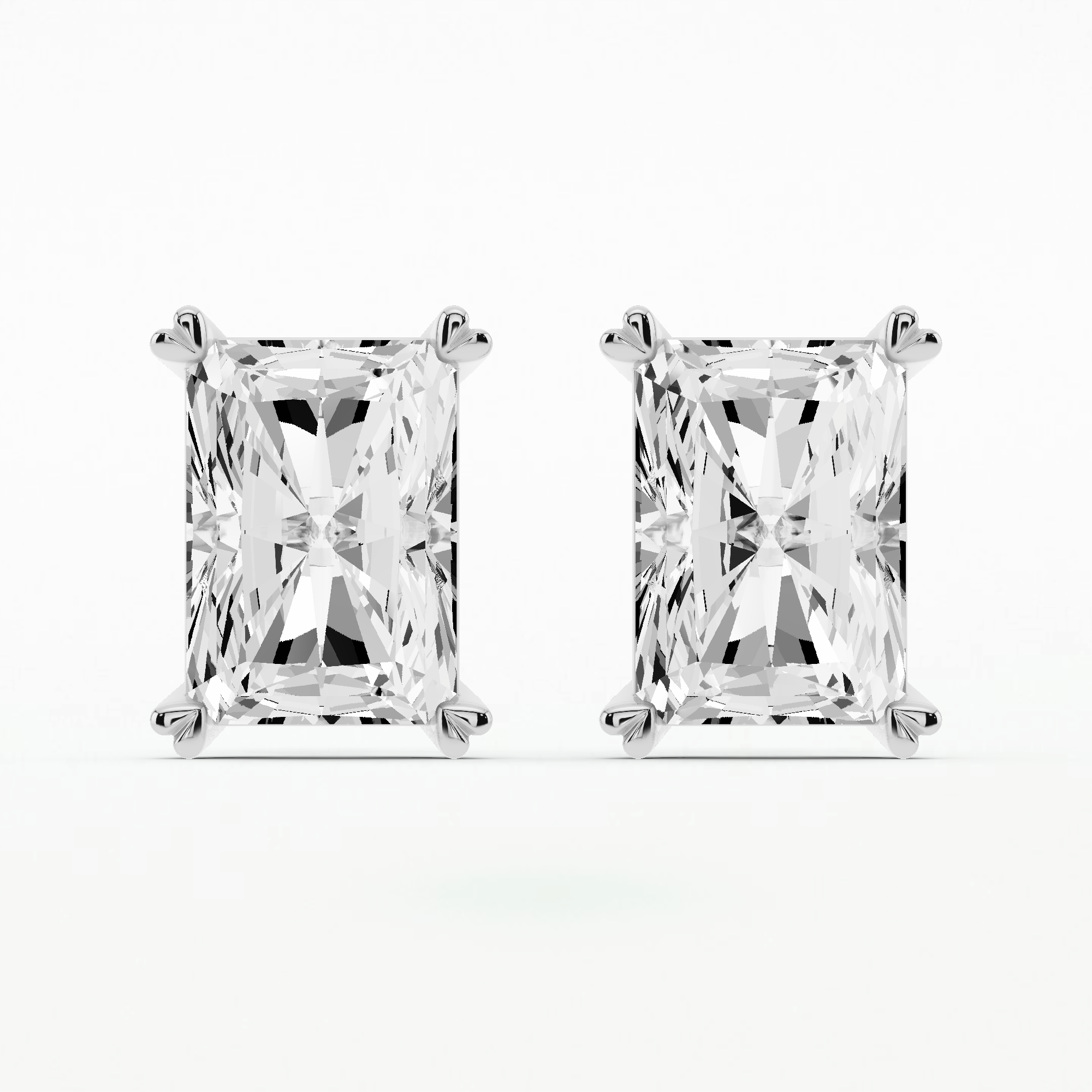 Orion Heart-Prong Diamond Stud Earrings-Radiant