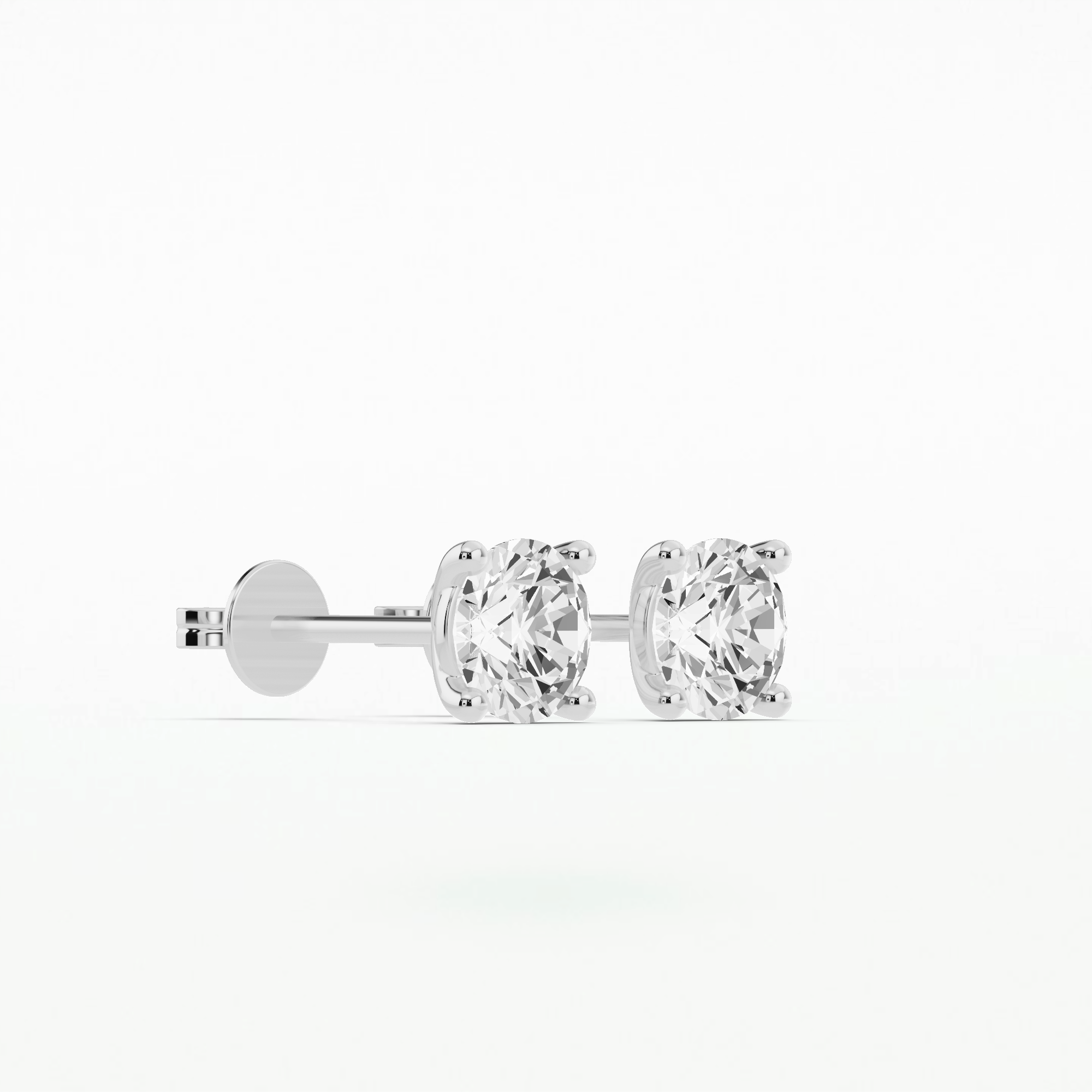 4 Prong Solitaire Stud Earrings - Round