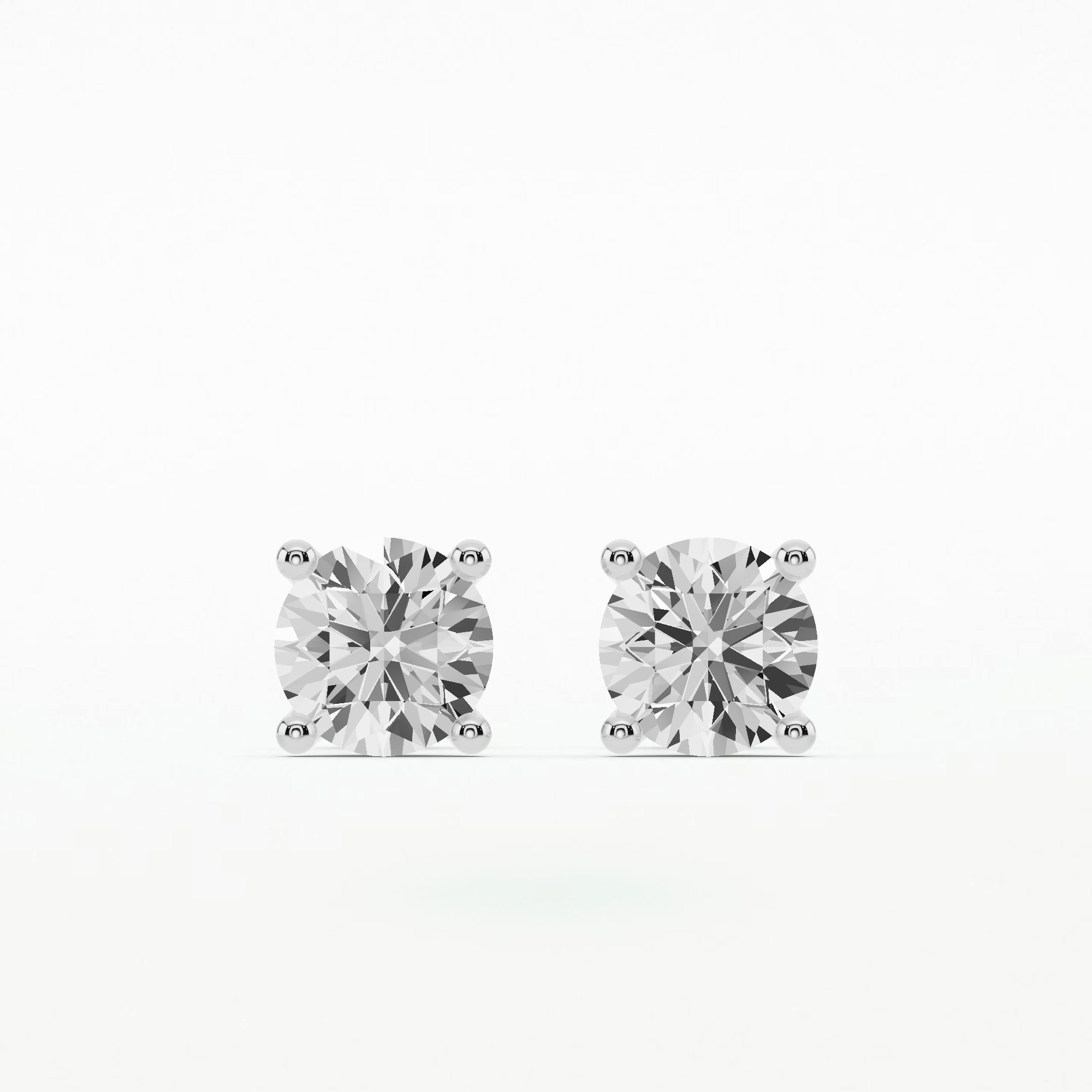 4 Prong Solitaire Stud Earrings - Round