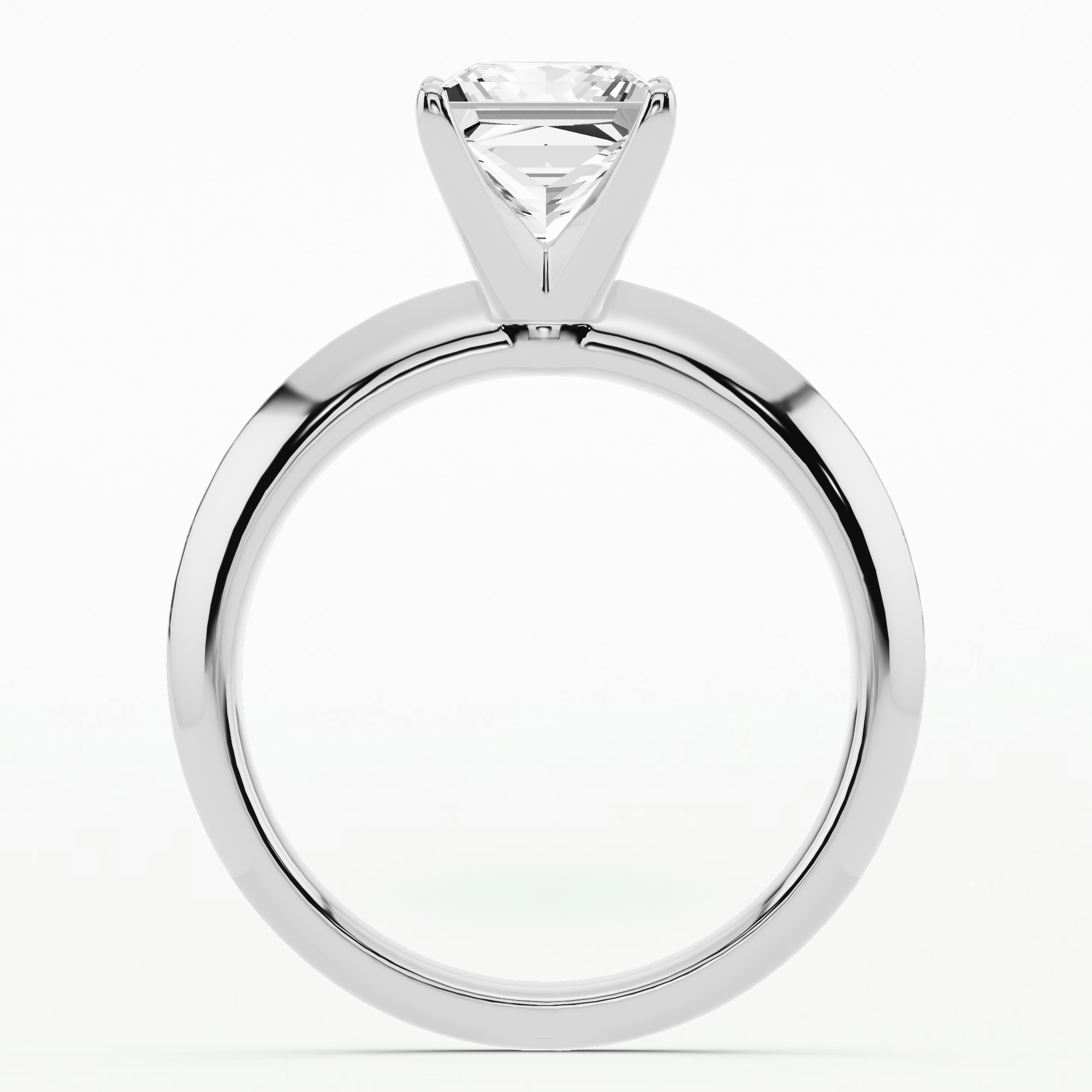 Knife-Edge Solitaire Diamond Ring-Princess