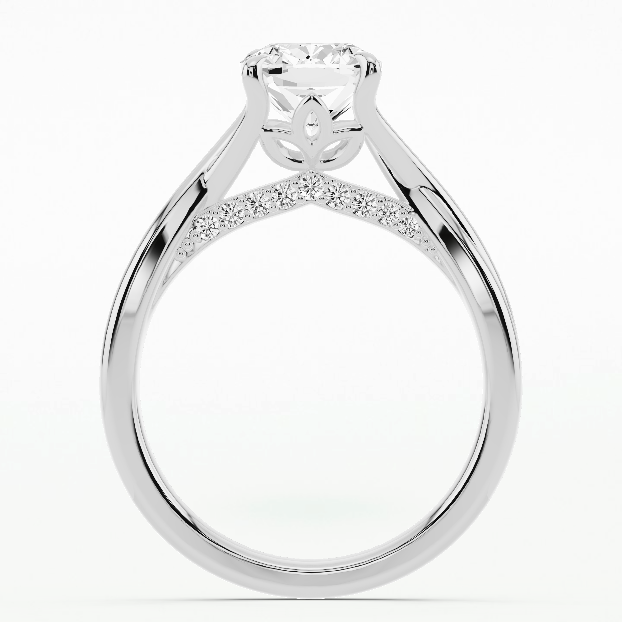 Lily Solitaire Diamond Ring-Cushion