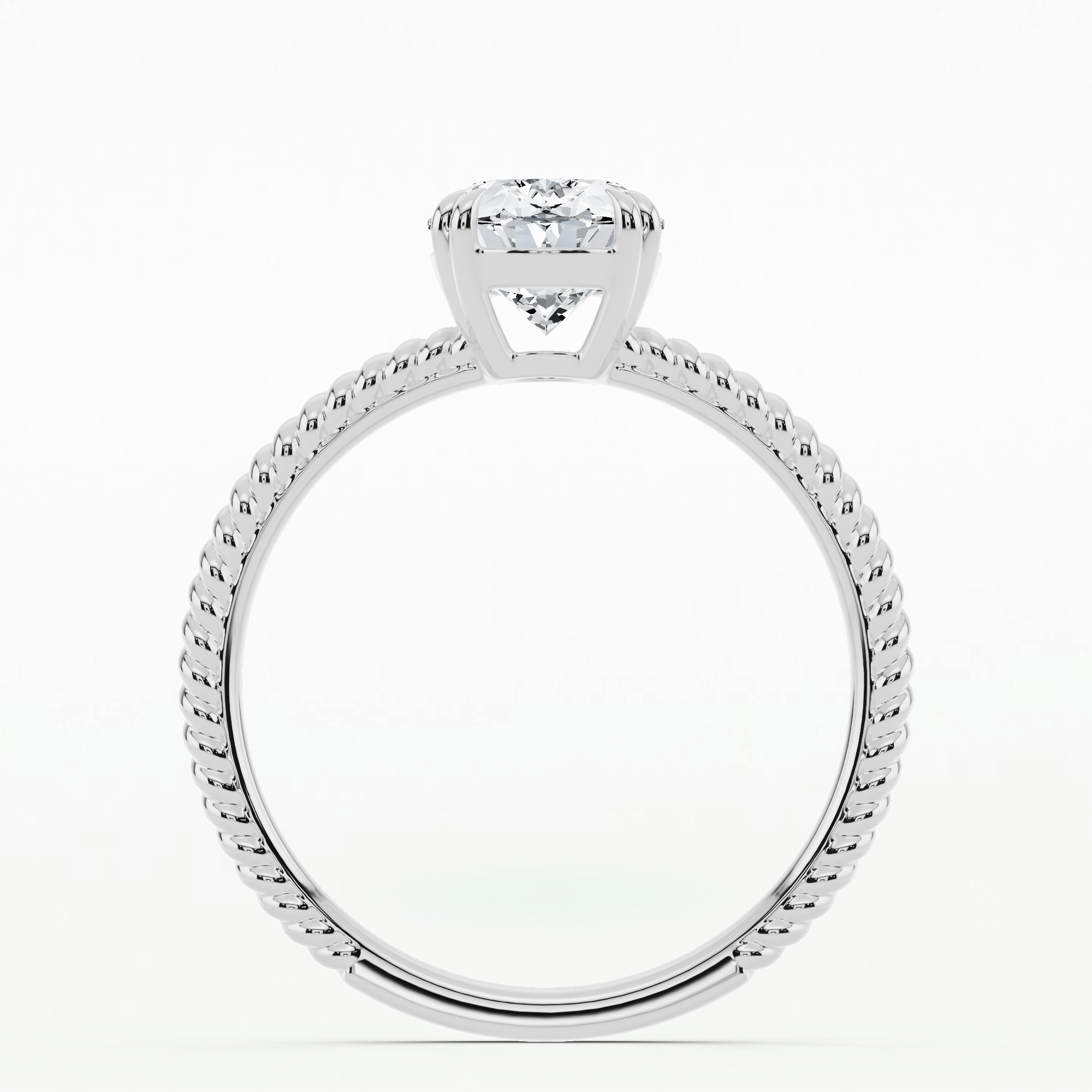 Classic Rope Solitaire Ring-Oval