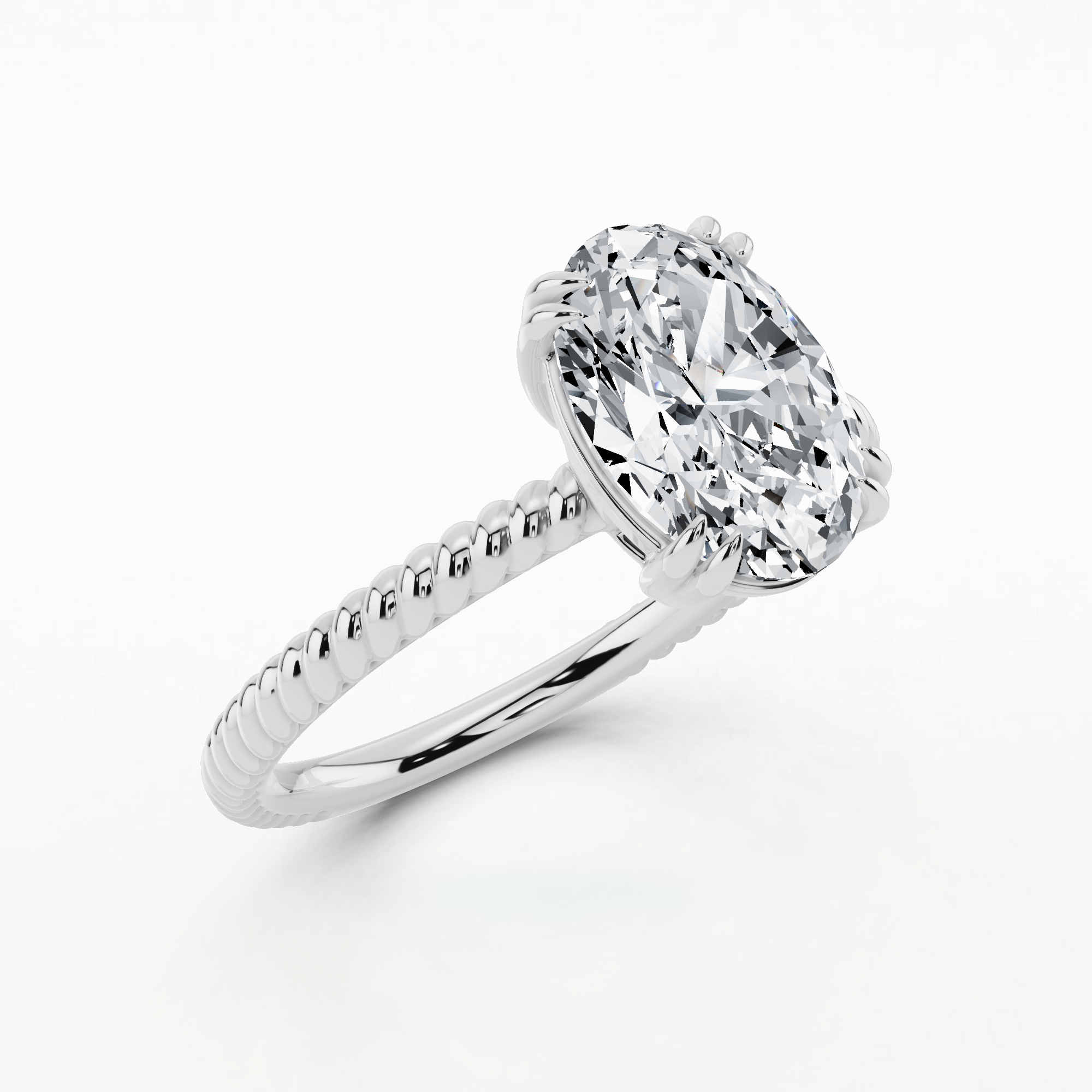Classic Rope Solitaire Ring-Oval