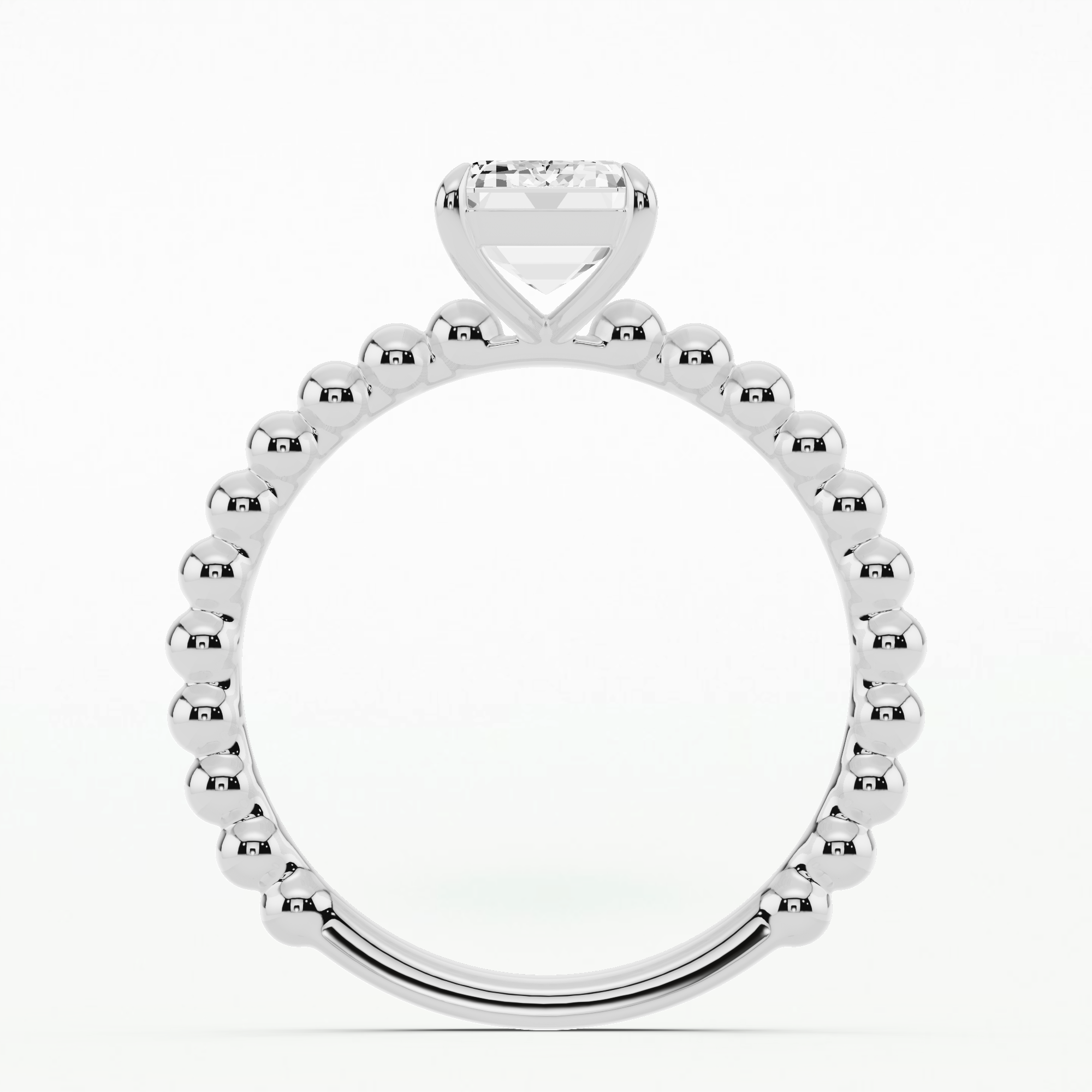 Bubble Solitaire Ring-Emerald Cut