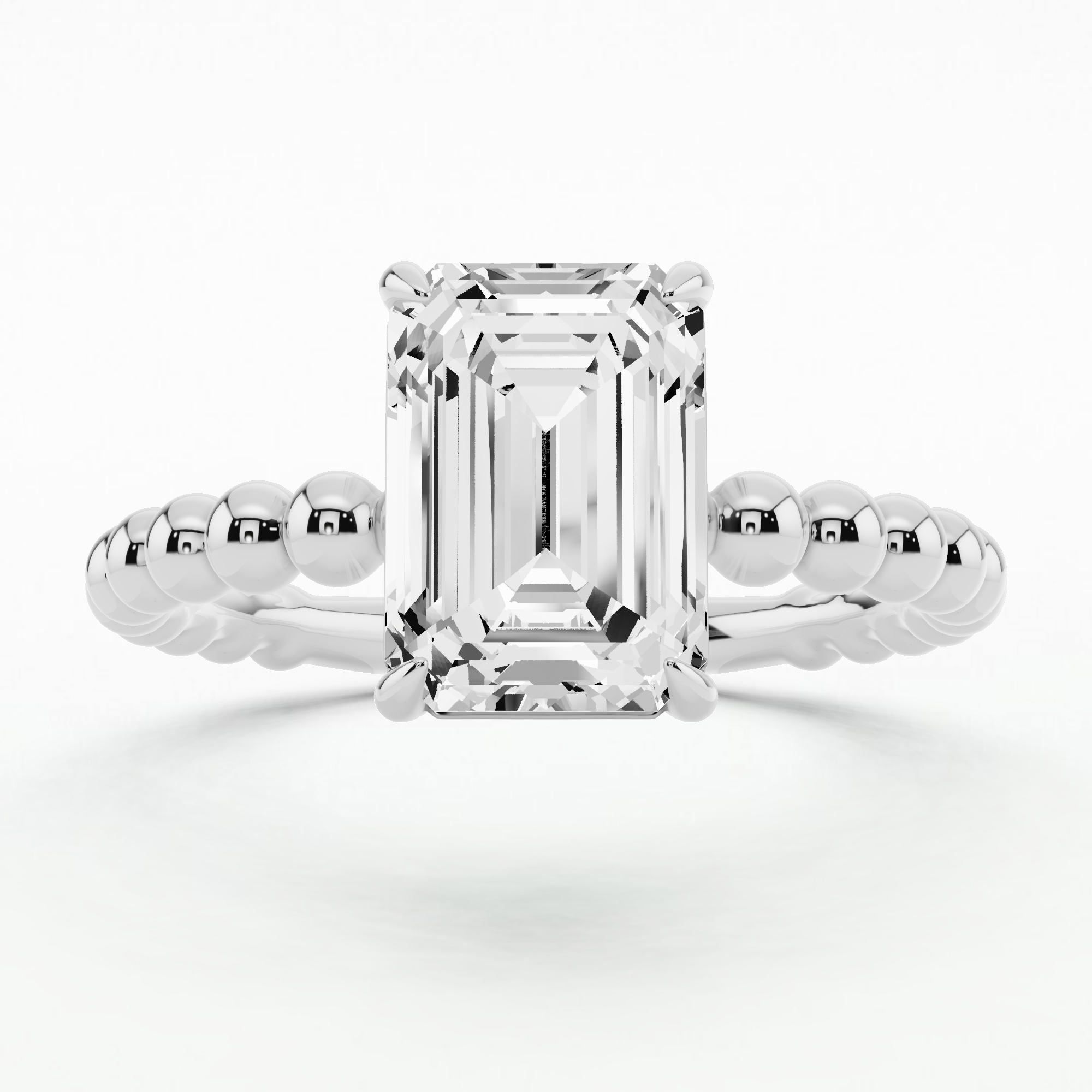 Bubble Solitaire Ring-Emerald Cut